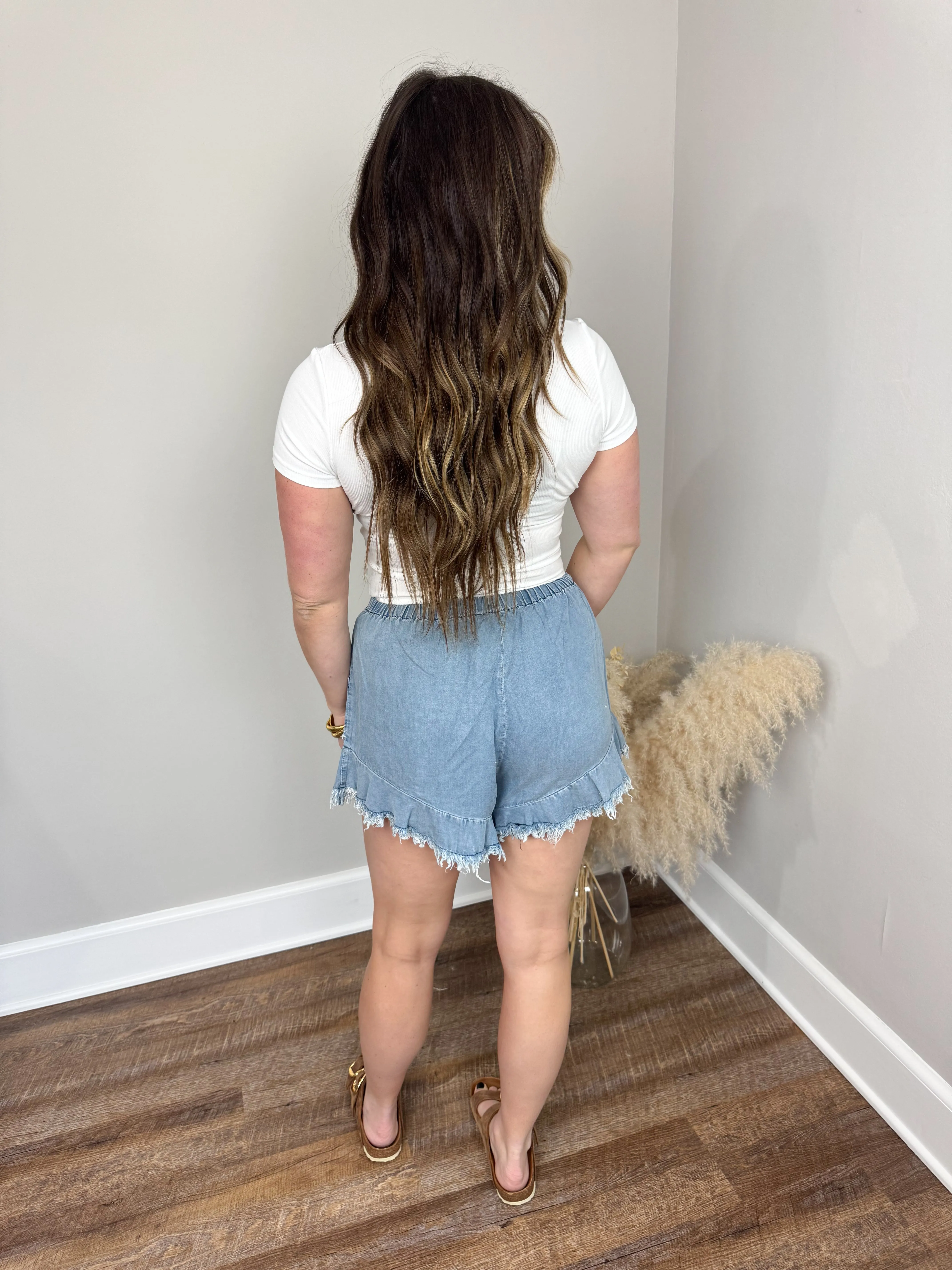 Auburn Ruffled Shorts | Denim