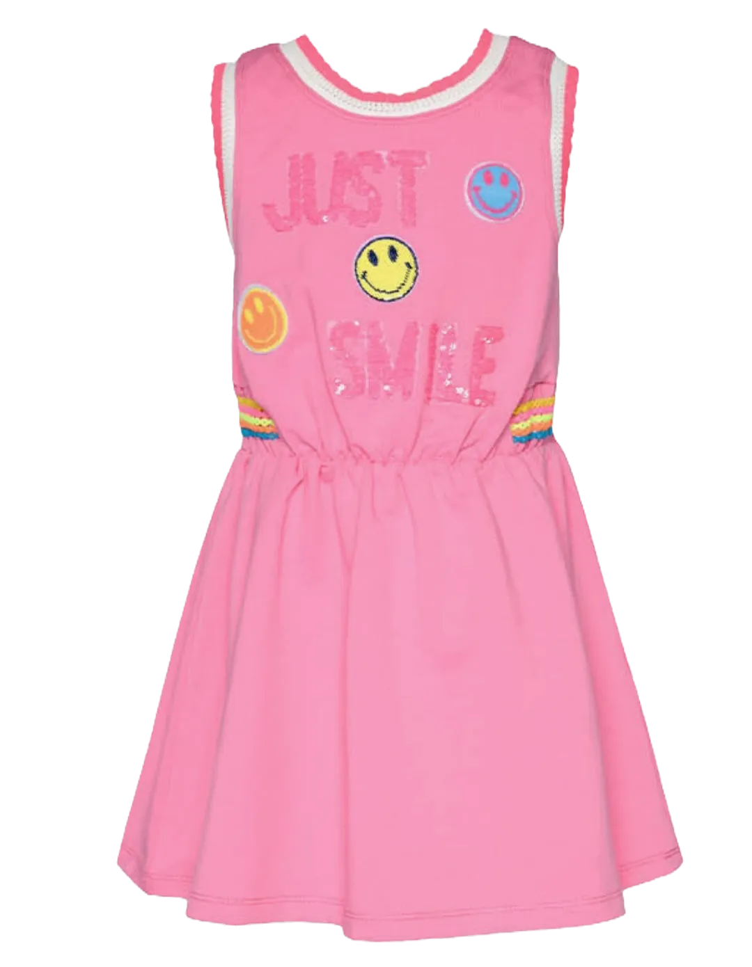 Baby Sara - “Just Smile” Sequin Emoji Face Dress