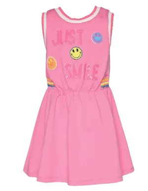 Baby Sara - “Just Smile” Sequin Emoji Face Dress