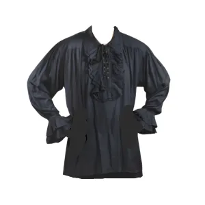 Black Ruffle Front Men's Shirt