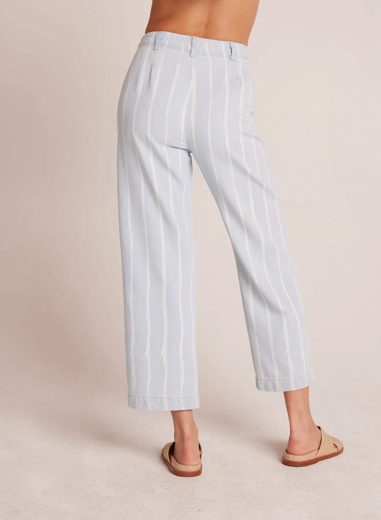 Blakely Utility Wide Leg Crop - Bleach Stripe Wash