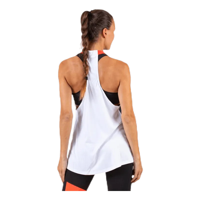Blocked High Neck Tank Logo White