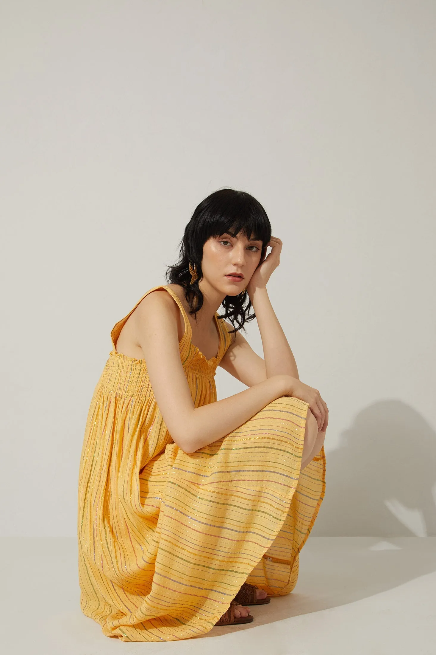 Bohera Lurex Sunshine Mine Color Accent Sundress