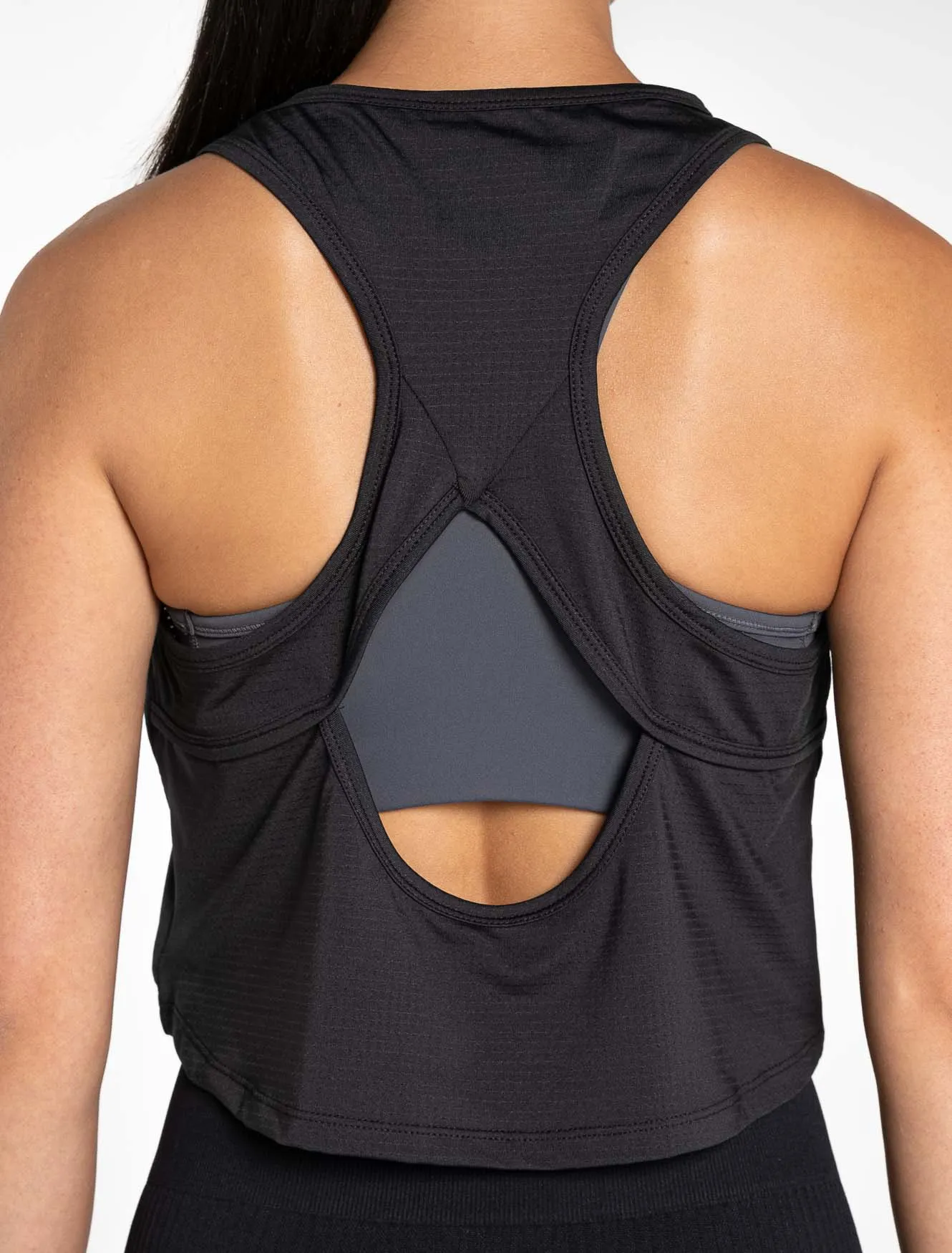 Breeze Crop Tank - Black