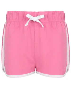 Bright Pink/White - Kids retro shorts