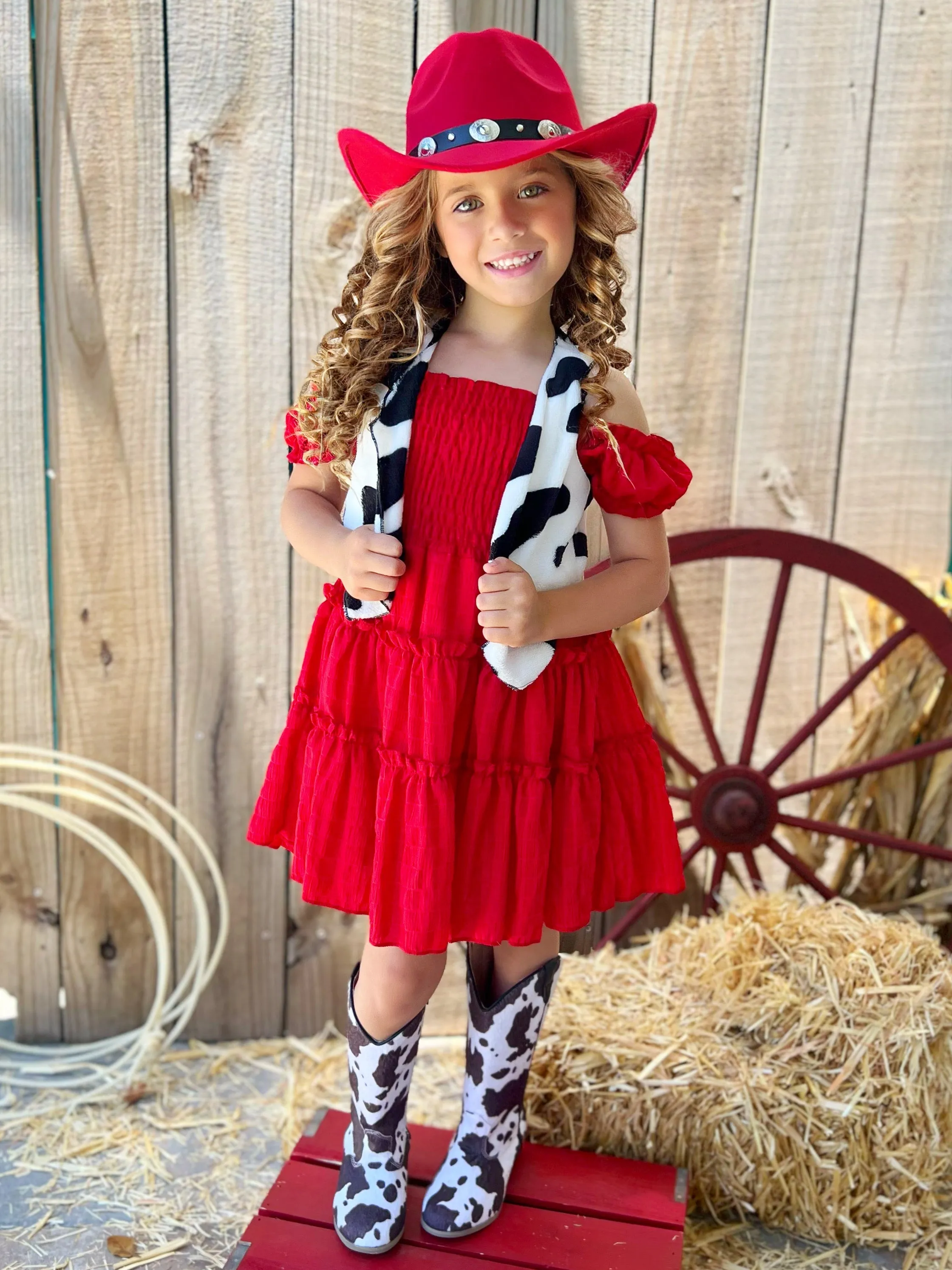 Cottage Dream Red Off Shoulder Sundress