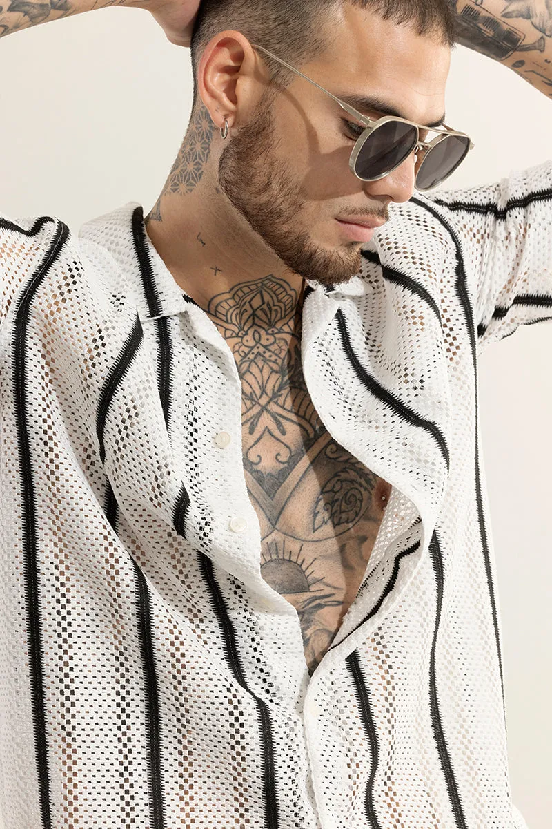 Cube Couture White Crochet Shirt