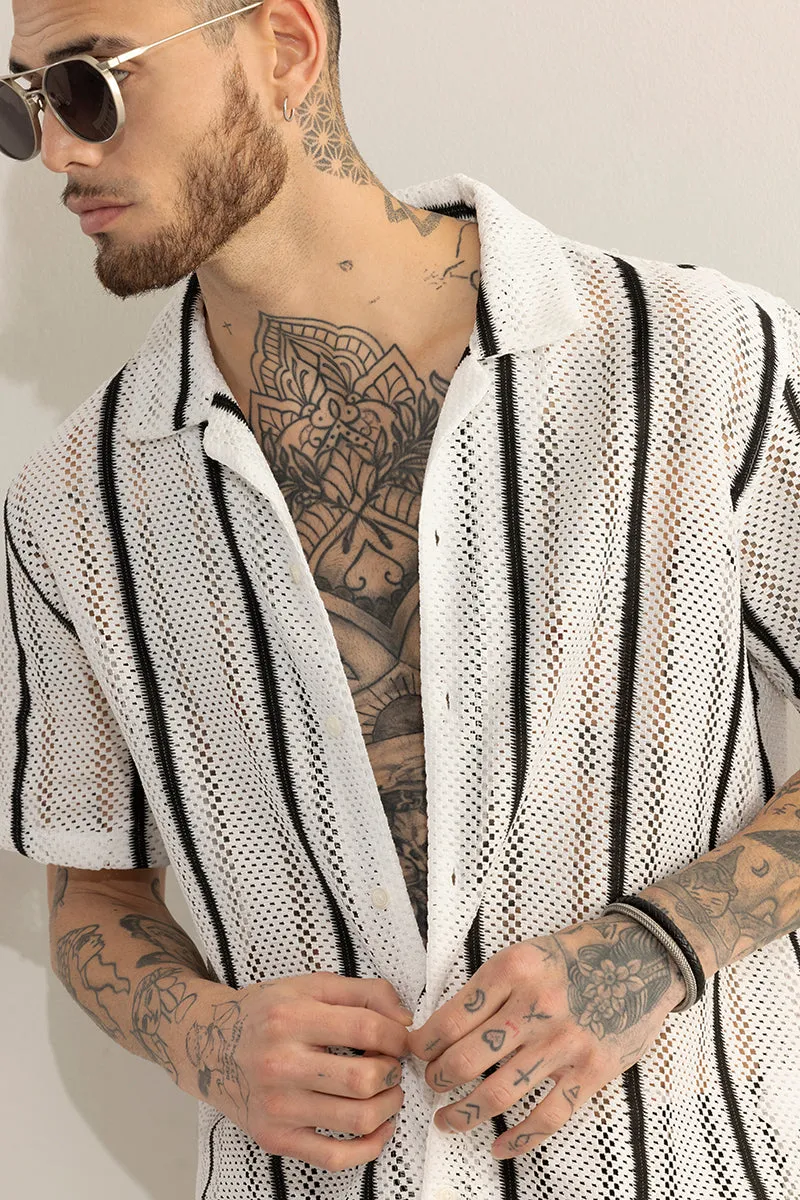 Cube Couture White Crochet Shirt