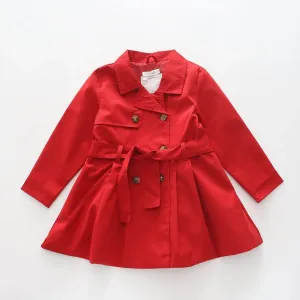 Girls Red Trench Coat