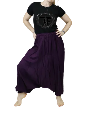 Harem Pants Unisex Yoga Comfy Loungewear Gypsy Boho Baggy Pants Unisex Solid Color