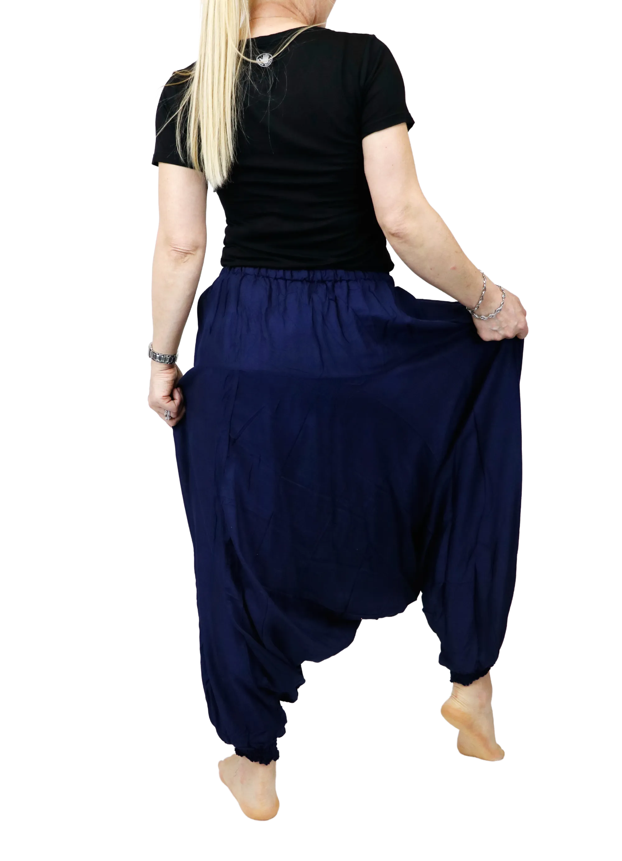 Harem Pants Unisex Yoga Comfy Loungewear Gypsy Boho Baggy Pants Unisex Solid Color