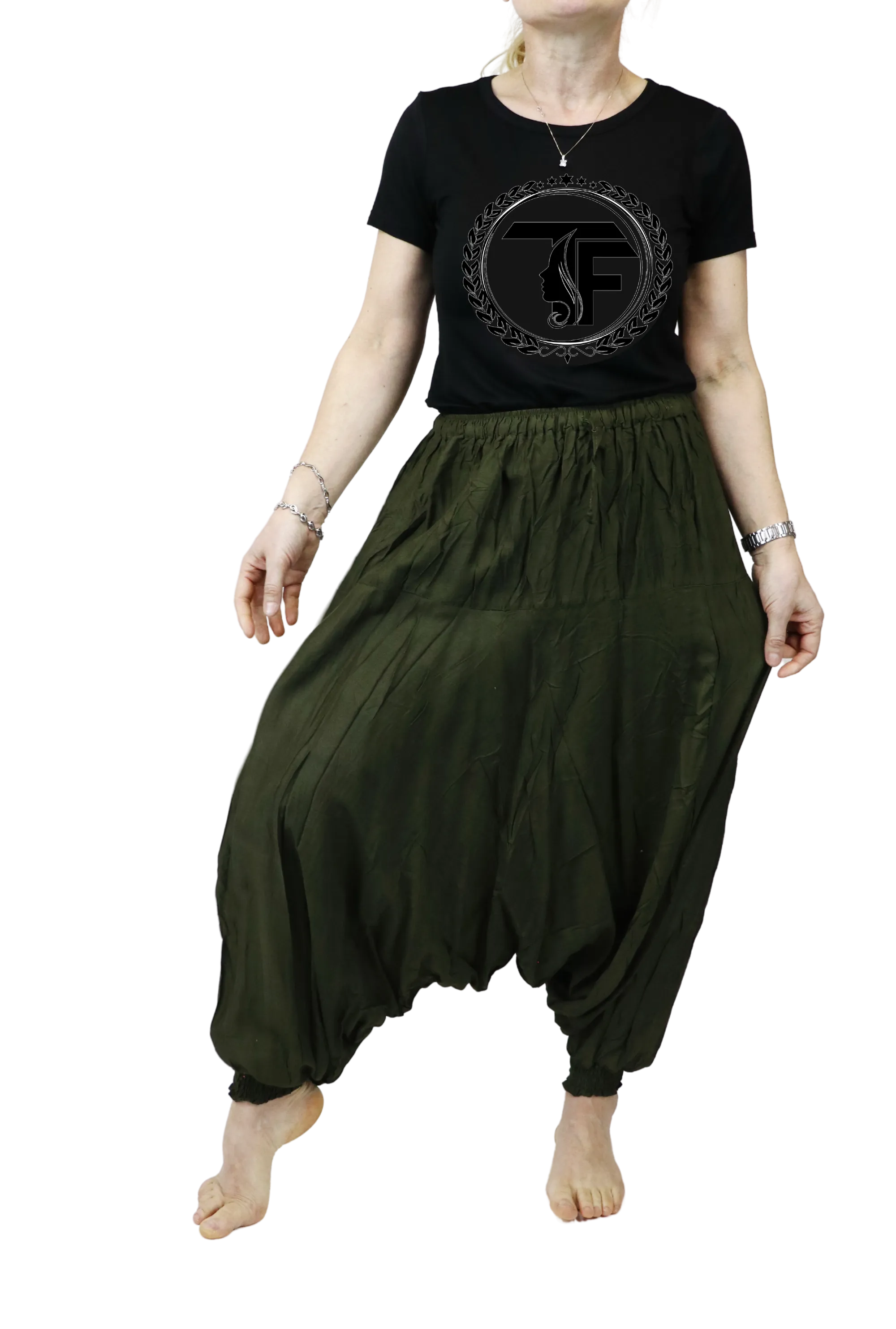 Harem Pants Unisex Yoga Comfy Loungewear Gypsy Boho Baggy Pants Unisex Solid Color