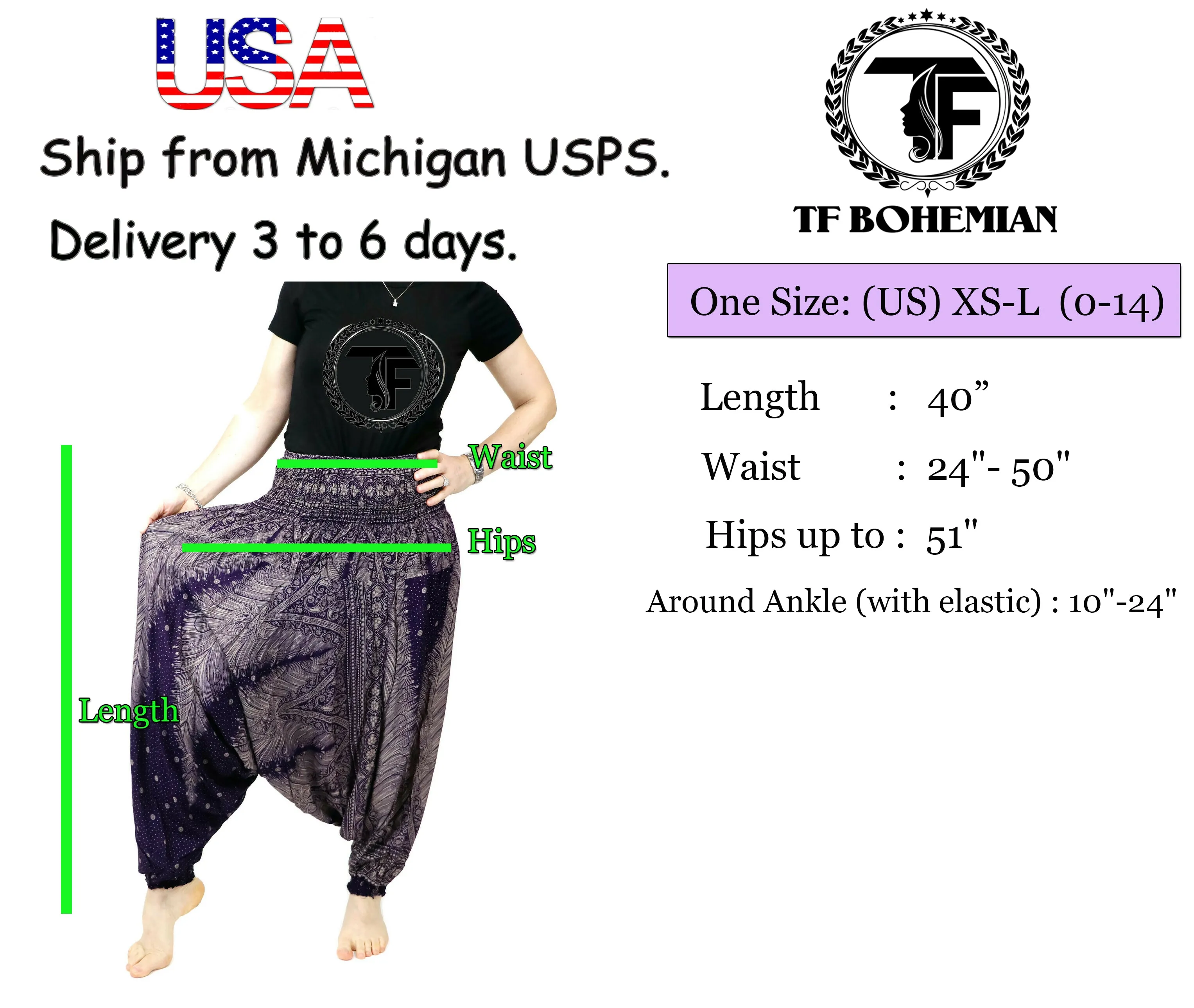 Harem Pants Unisex Yoga Comfy Loungewear Gypsy Boho Baggy Pants Unisex Solid Color