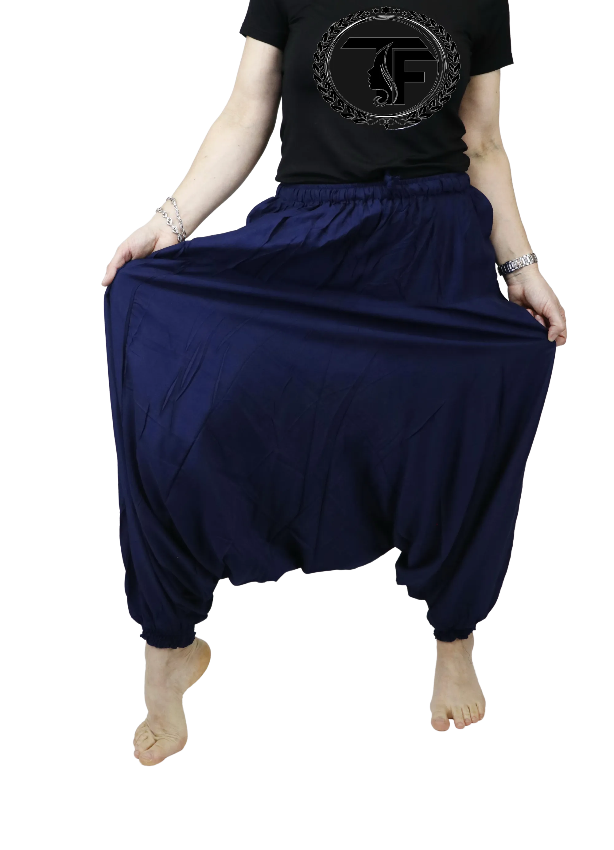 Harem Pants Unisex Yoga Comfy Loungewear Gypsy Boho Baggy Pants Unisex Solid Color