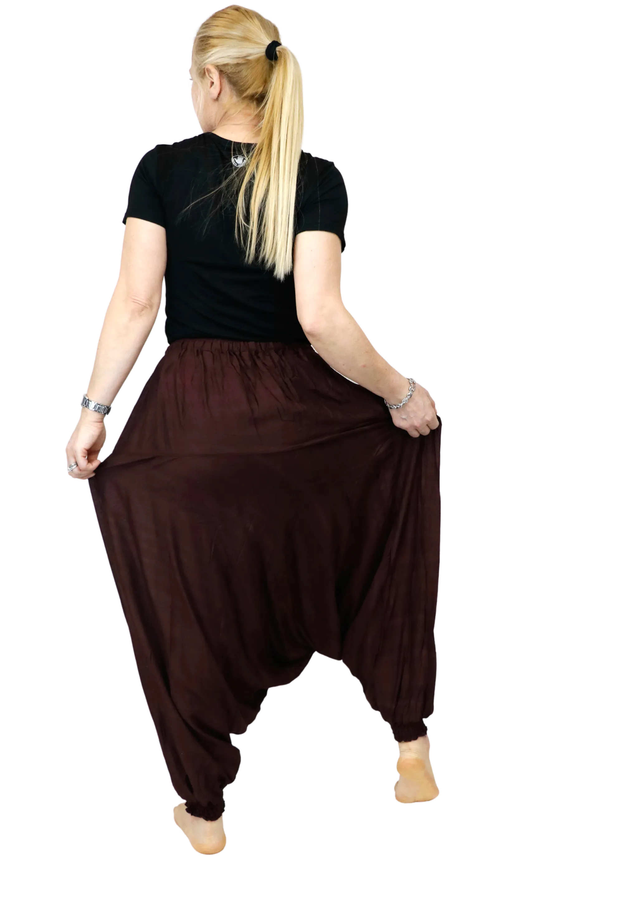 Harem Pants Unisex Yoga Comfy Loungewear Gypsy Boho Baggy Pants Unisex Solid Color