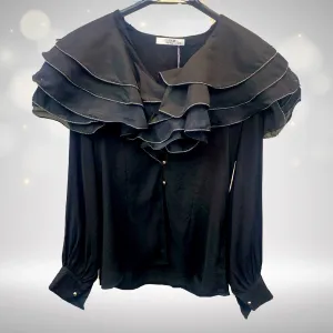 Kimi ruffle cowl neck blouse