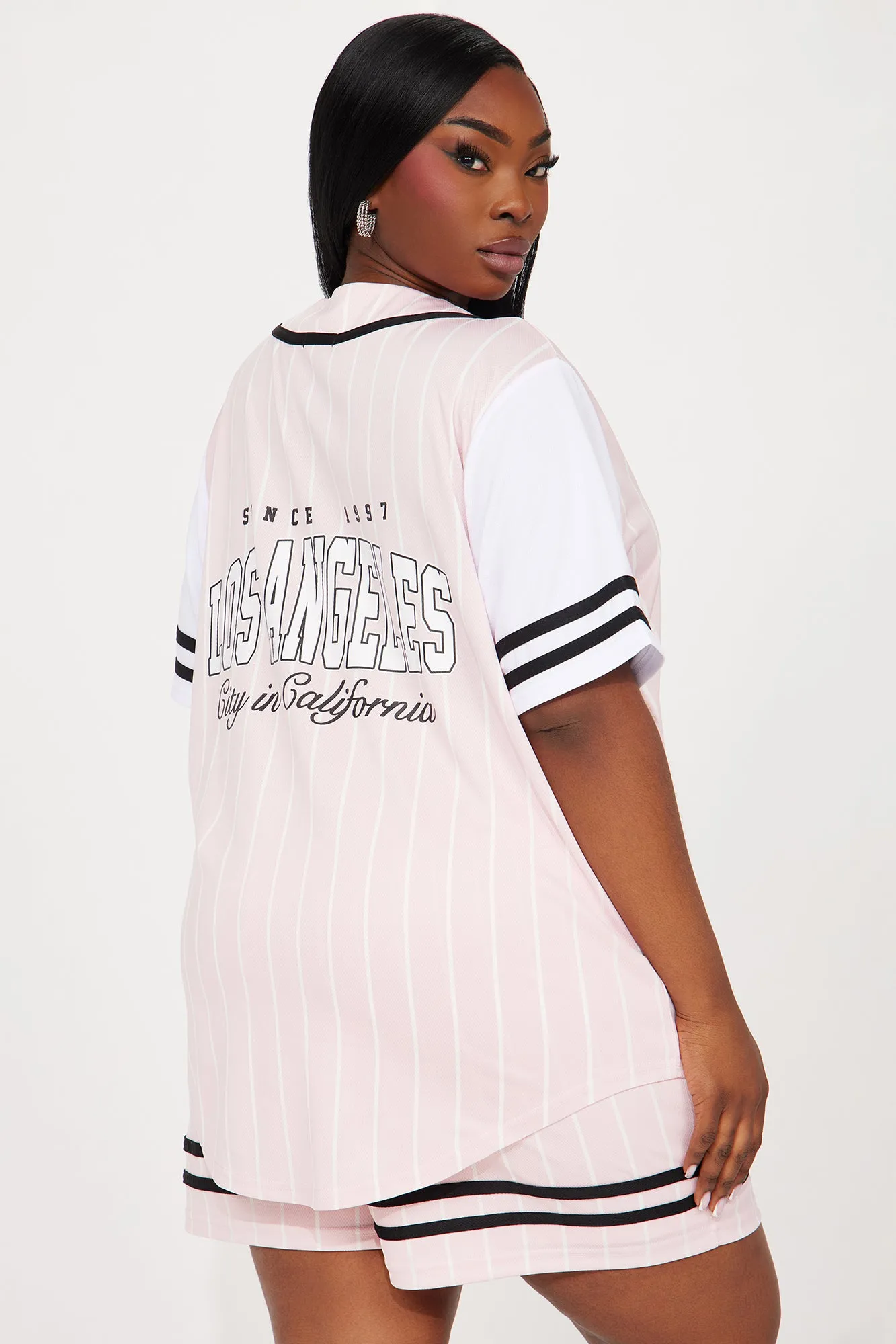 LA City Jersey Short Set - Pink/combo