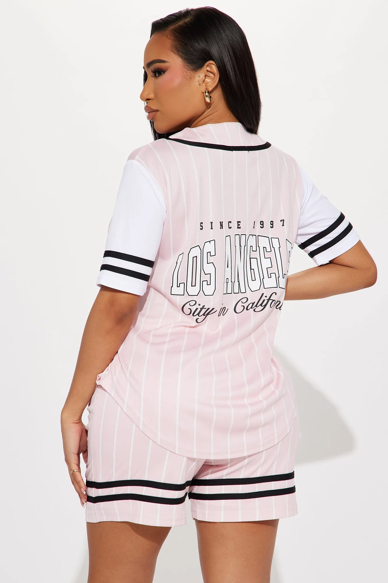 LA City Jersey Short Set - Pink/combo