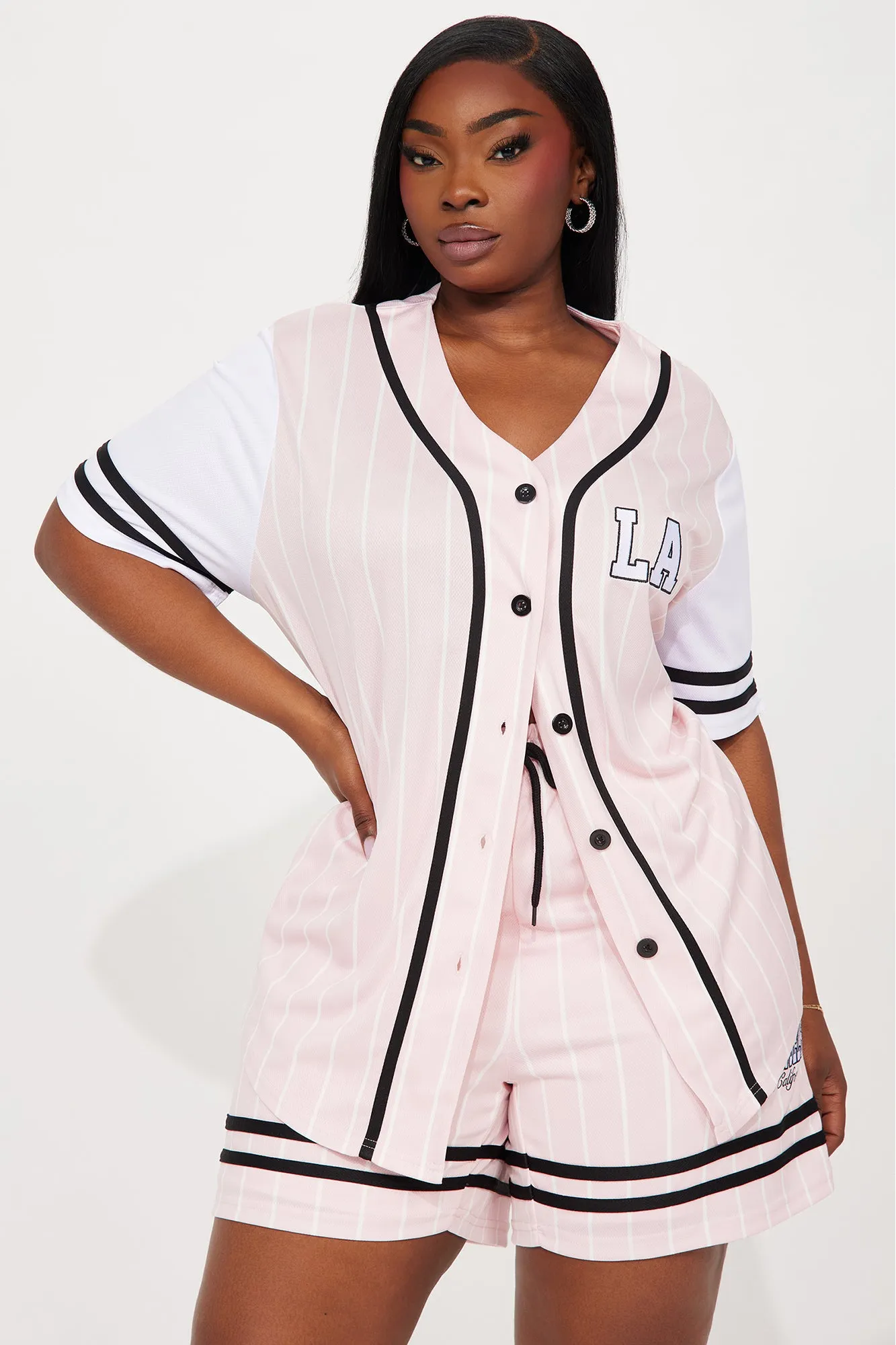 LA City Jersey Short Set - Pink/combo