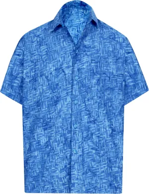LA LEELA Men's Wear Summer Everyday Essentials  Casual  Shirt 100% NATURAL COTTON  Hand Printed .