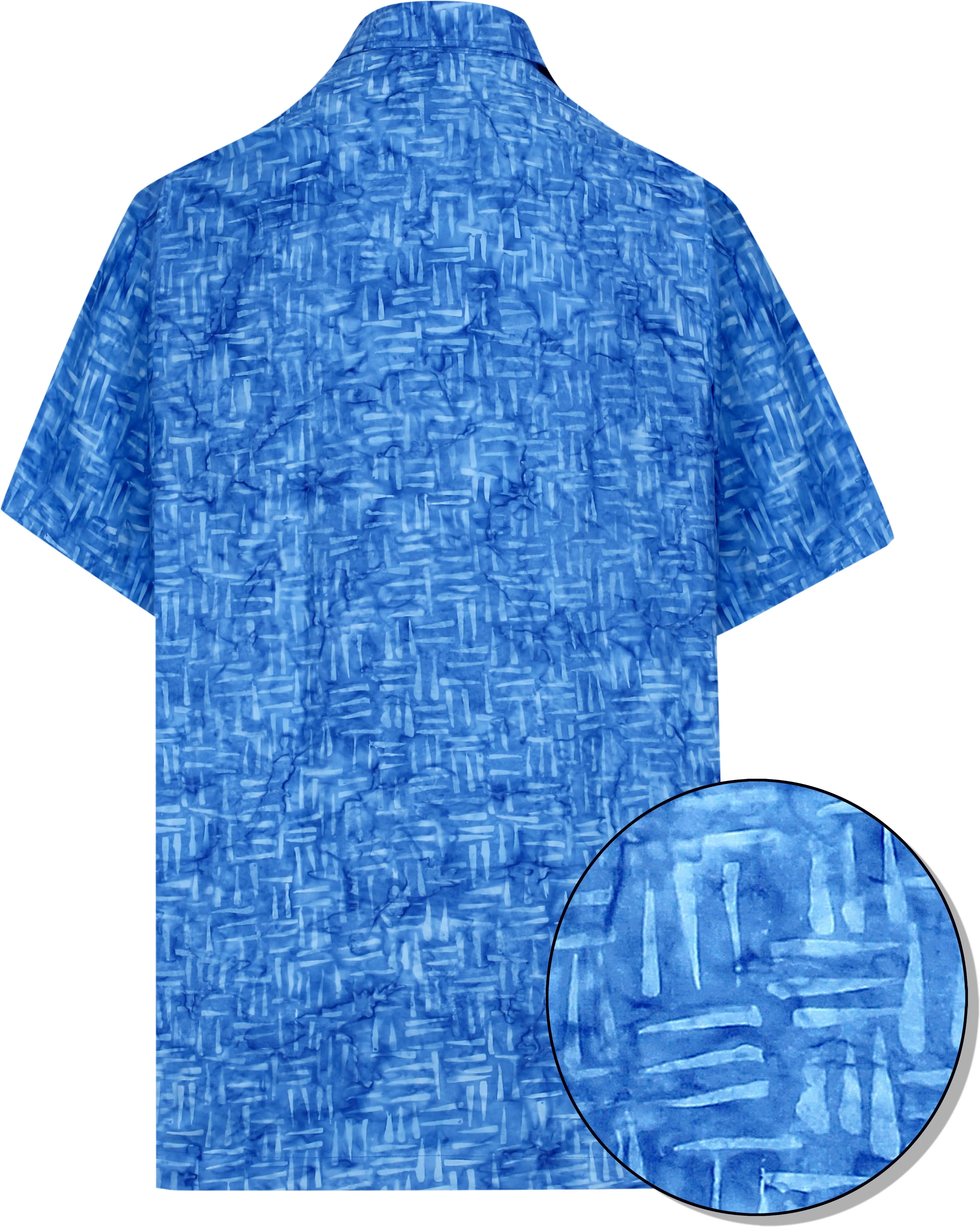 LA LEELA Men's Wear Summer Everyday Essentials  Casual  Shirt 100% NATURAL COTTON  Hand Printed .