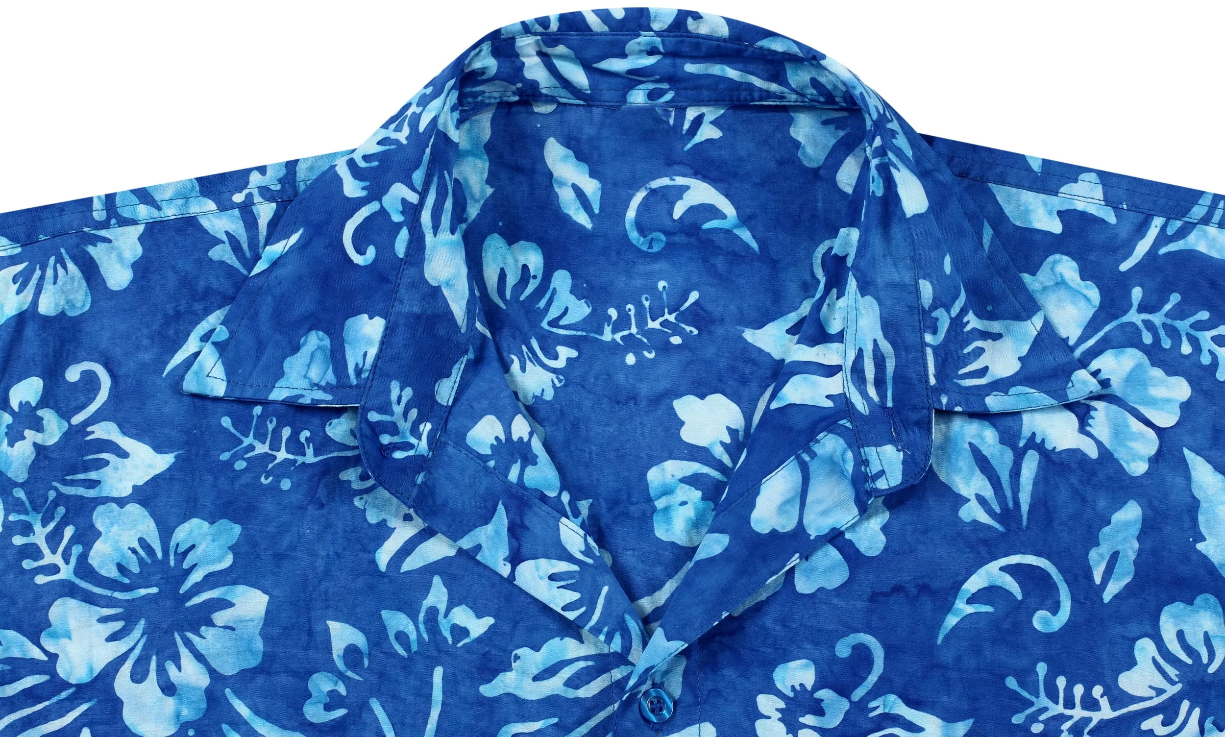 LA LEELA Men's Wear Summer Everyday Essentials Holiday Casual  Shirt 100% NATURAL COTTON  Floral Printed Hawaiian shirt Royal Blue