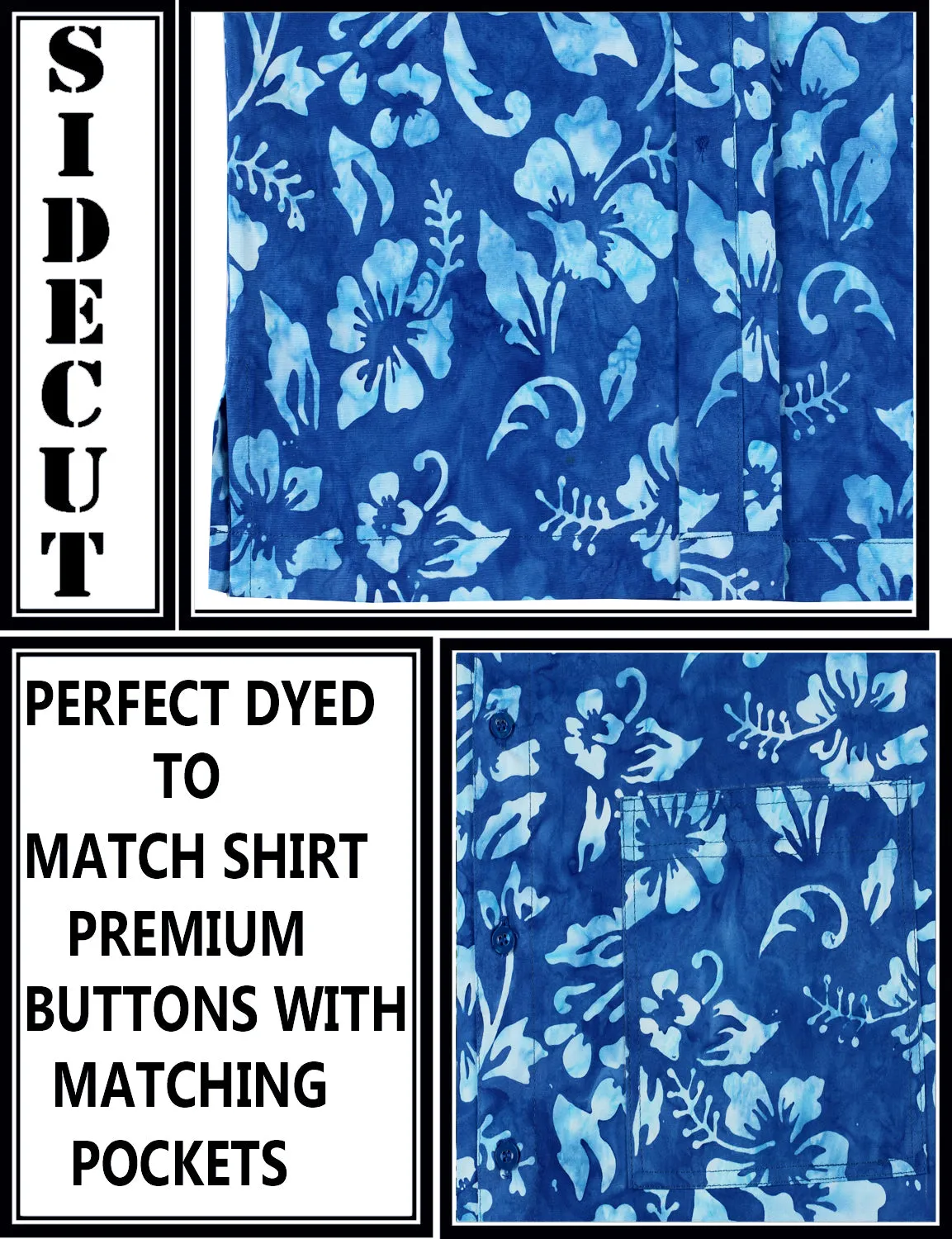 LA LEELA Men's Wear Summer Everyday Essentials Holiday Casual  Shirt 100% NATURAL COTTON  Floral Printed Hawaiian shirt Royal Blue
