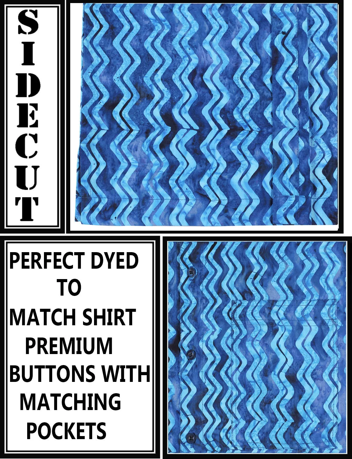 LA LEELA Men's Wear Summer Everyday Essentials Holiday Casual  Shirt 100% NATURAL COTTON  Hand Printed Royal Blue Hawaiian shirt