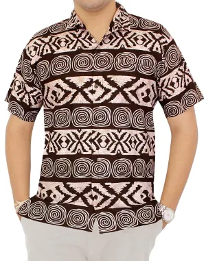 LA LEELA Shirt Casual Button Down Short Sleeve Beach Shirt Men Aloha Pocket 51