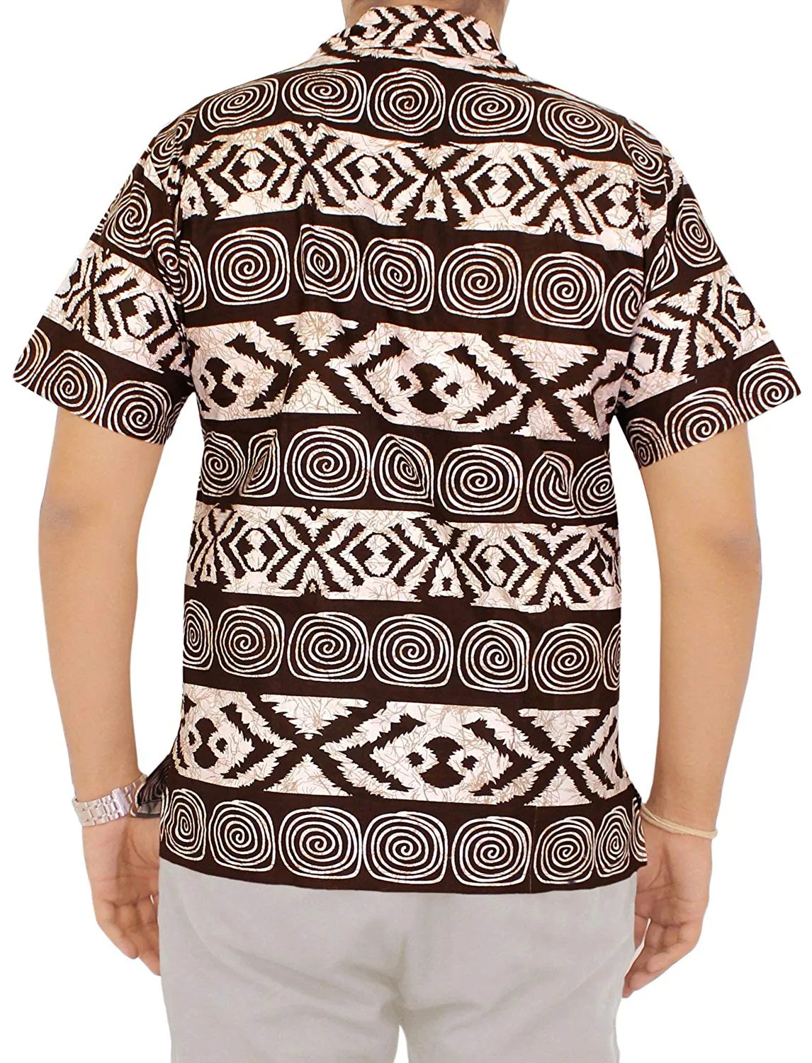 LA LEELA Shirt Casual Button Down Short Sleeve Beach Shirt Men Aloha Pocket 51