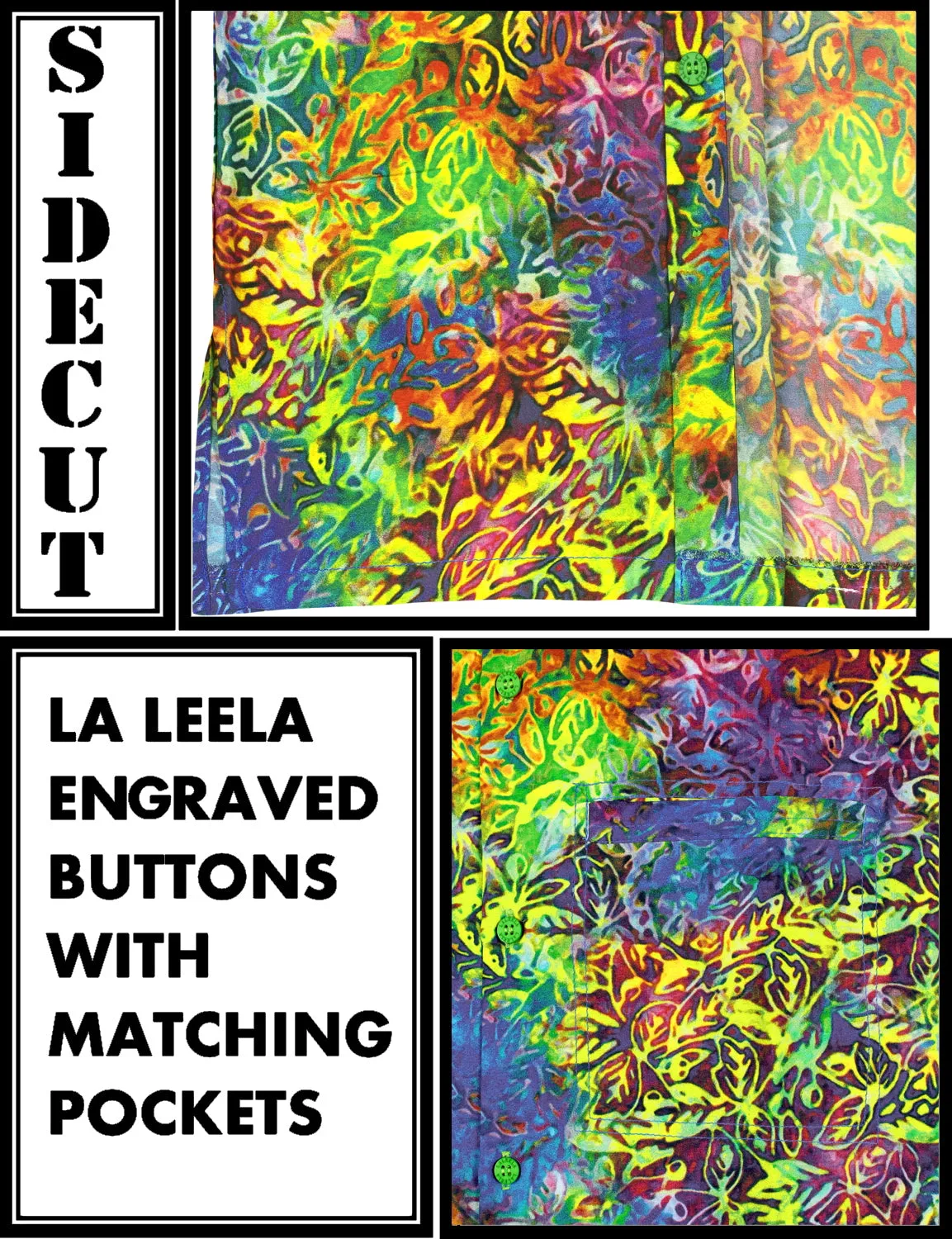 LA LEELA Shirt Casual Button Down Short Sleeve Beach Shirt Men Pocket HD 226 Multicolor
