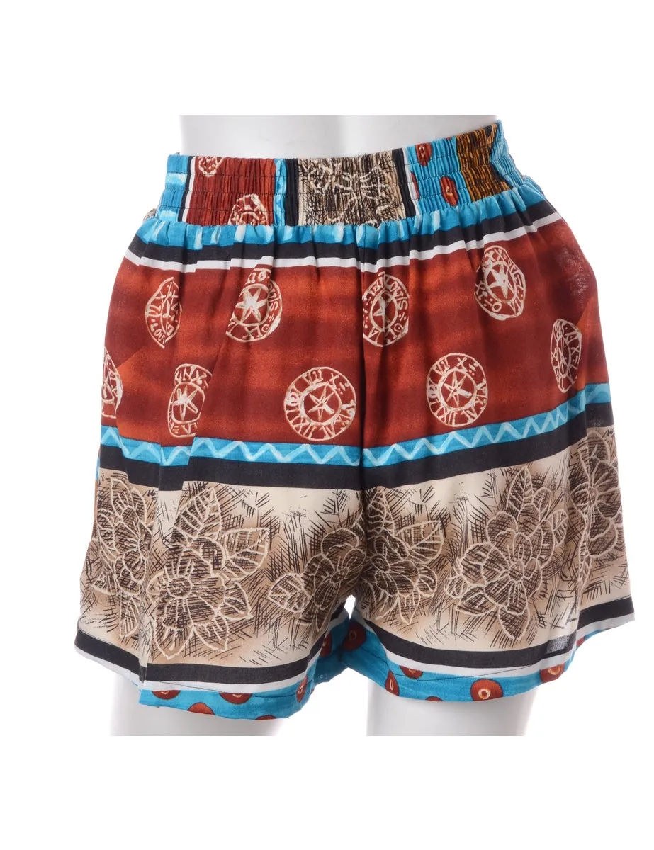 Label Floral Print Summer Shorts