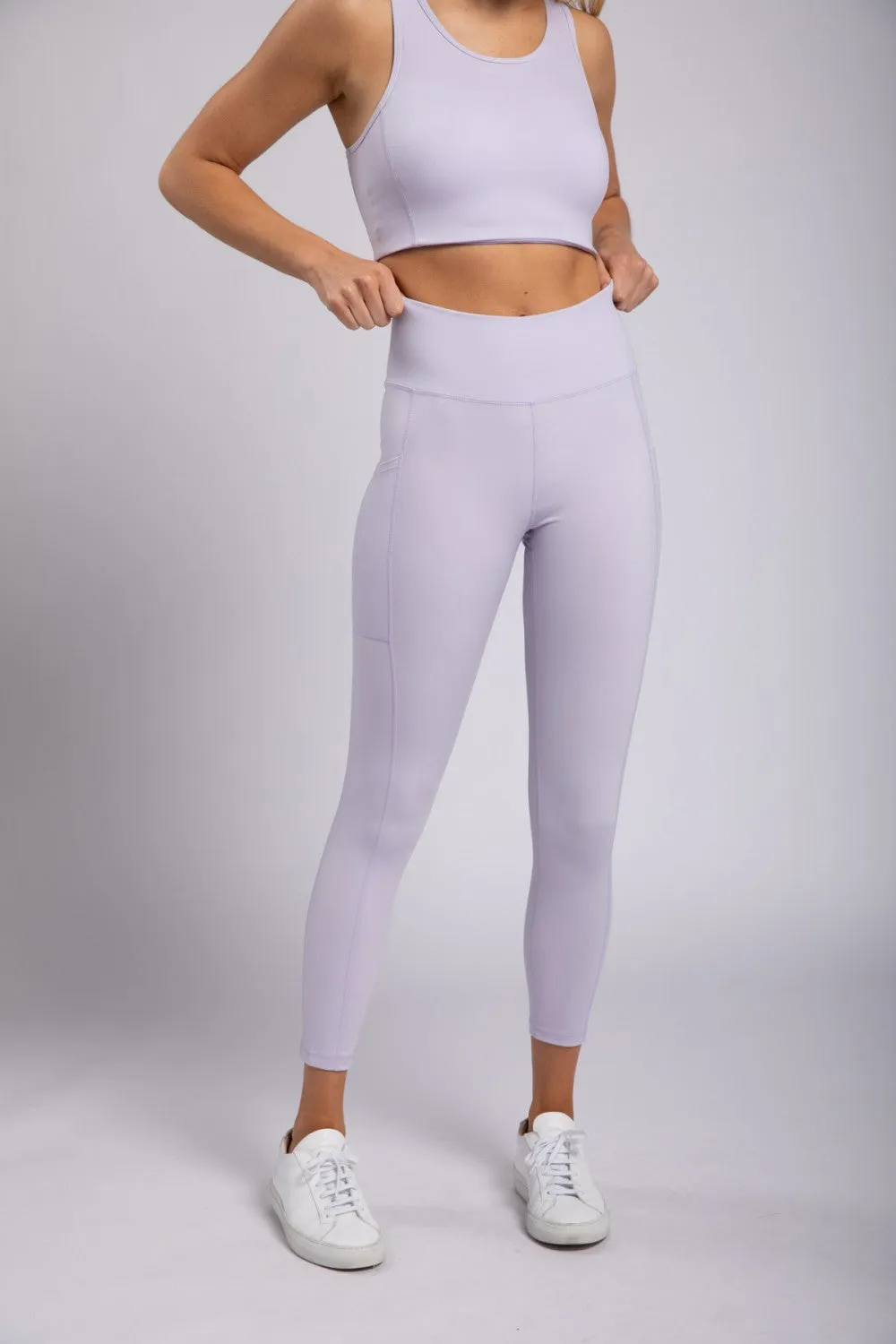 Mono B Lycra-Blend Cut-Out Back Essential Sports Bra In Purple Heather
