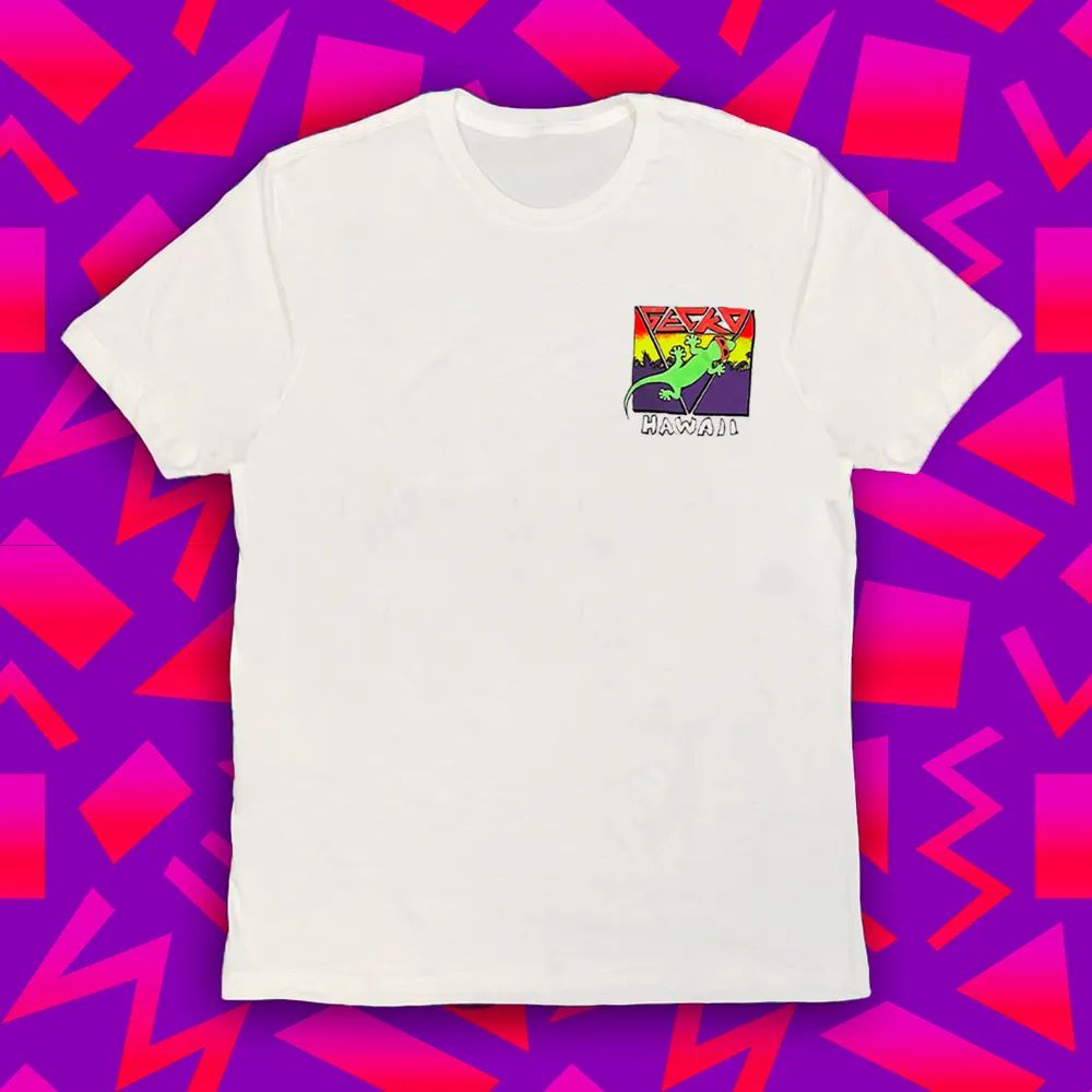 New Wave Gecko - White Tee
