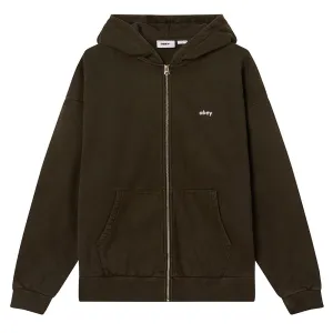 OBEY LOWERCASE PIGMENT ZIP HOOD // PIGMENT ROSIN