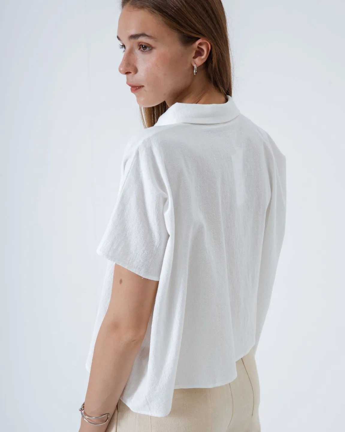 Oversize Boxy Cut Shirt (White)