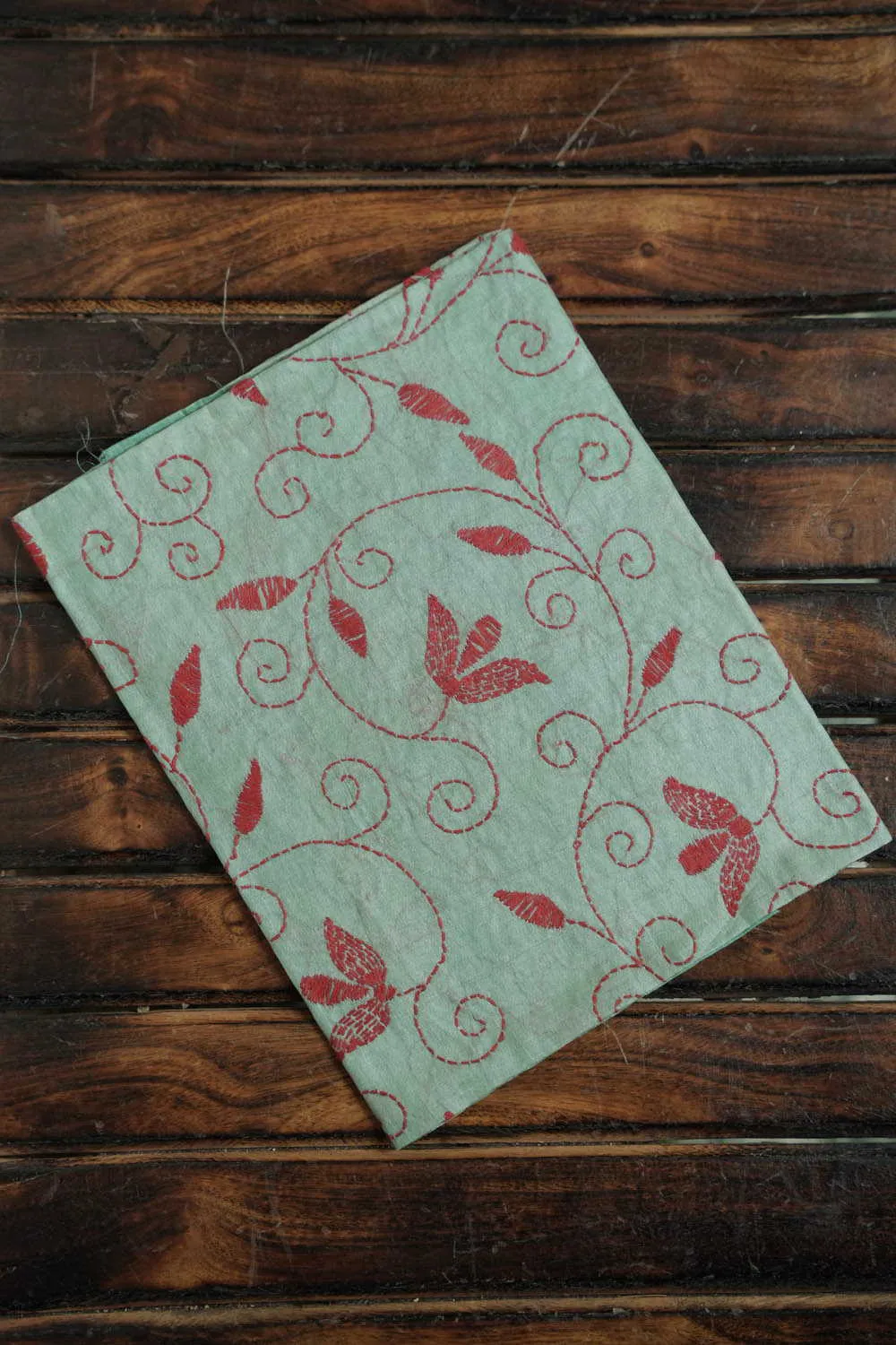 Pale Green Kantha Silk Blouse