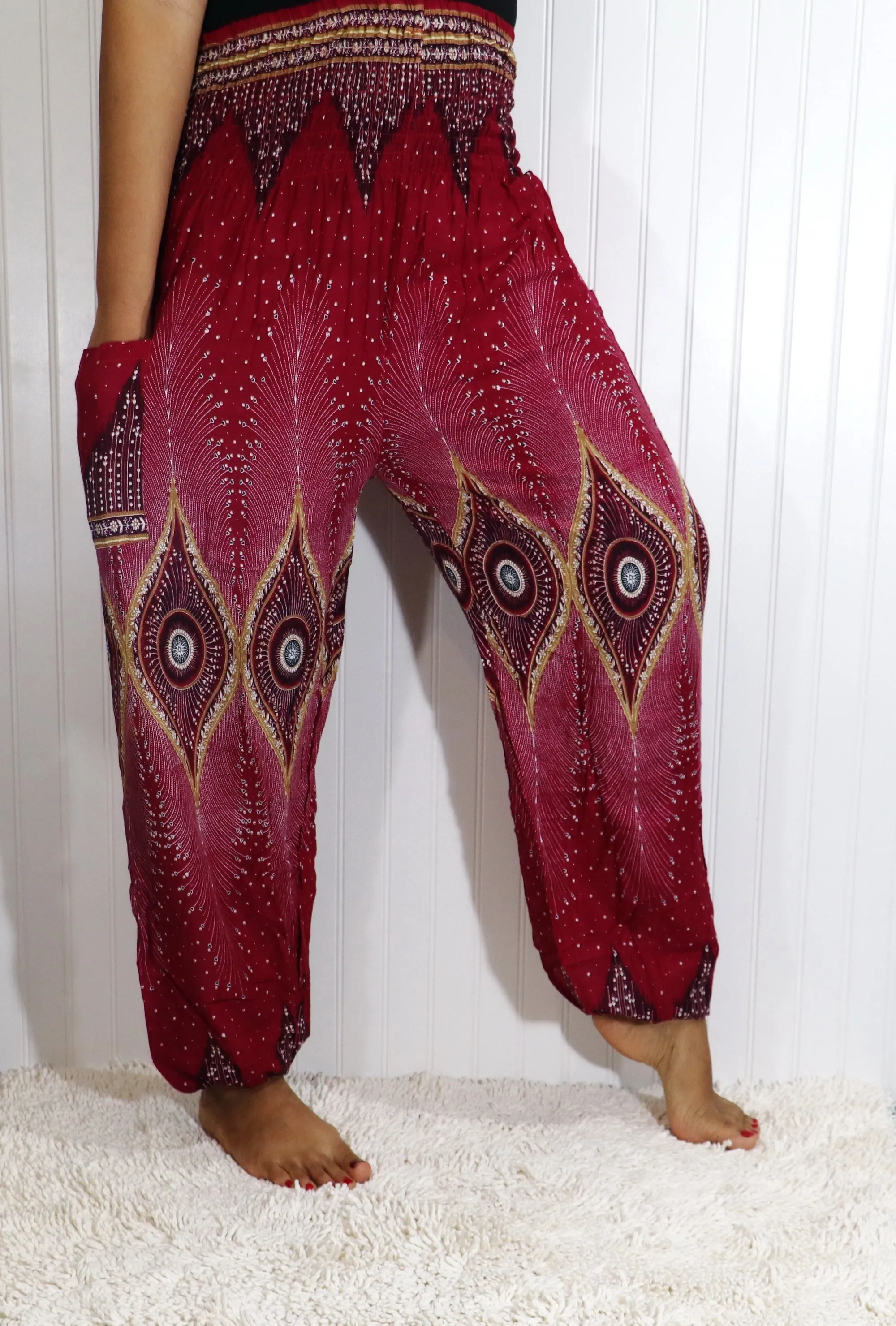 Peacock Harem Pants Women Baggy Summer Festival PJ04