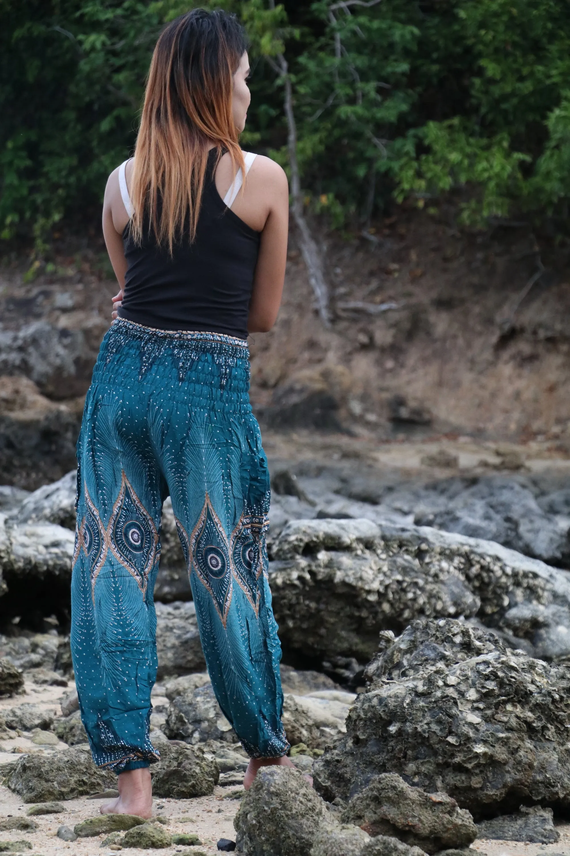 Peacock Harem Pants Women Baggy Summer Festival PJ04