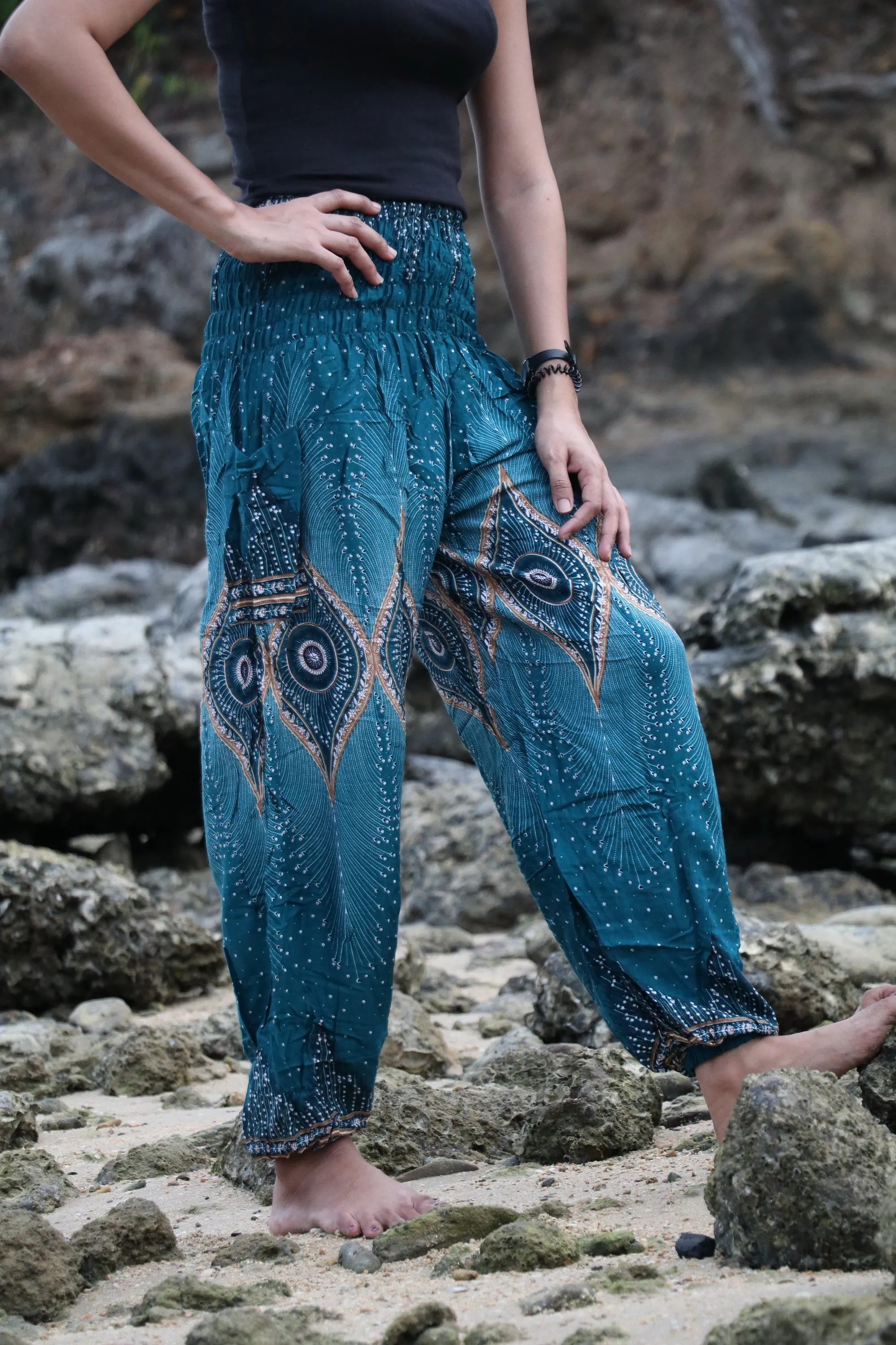 Peacock Harem Pants Women Baggy Summer Festival PJ04