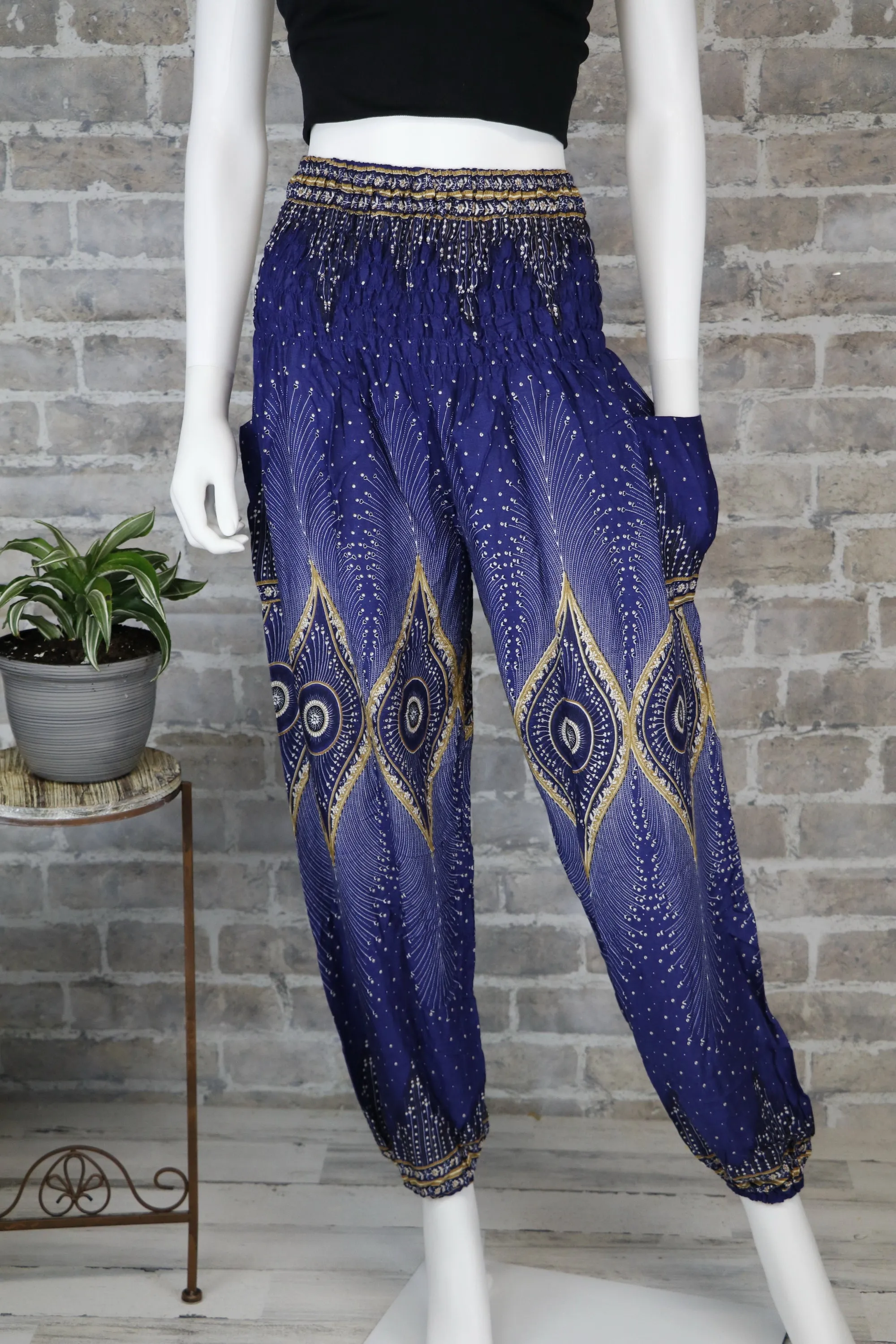 Peacock Harem Pants Women Baggy Summer Festival PJ04
