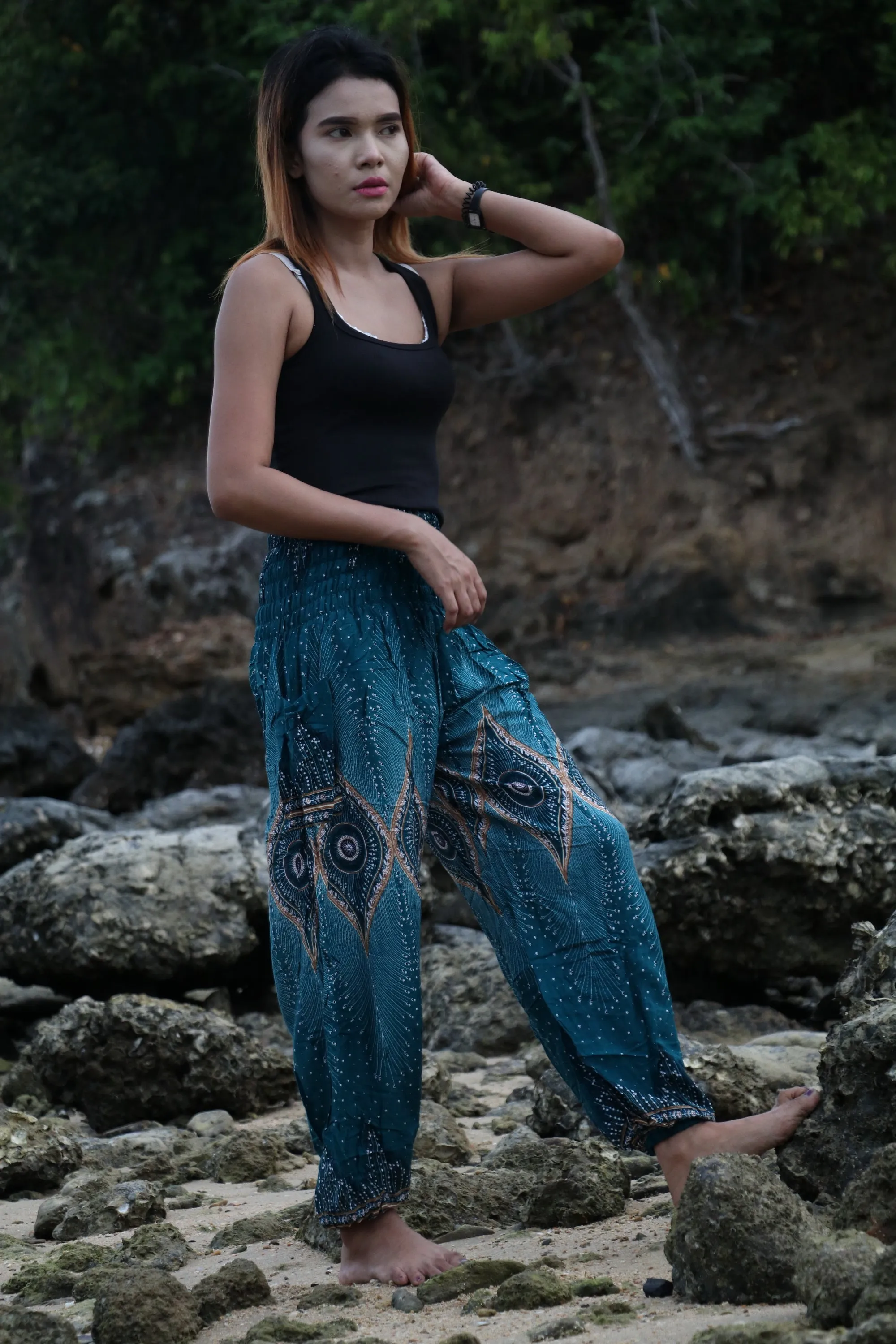 Peacock Harem Pants Women Baggy Summer Festival PJ04