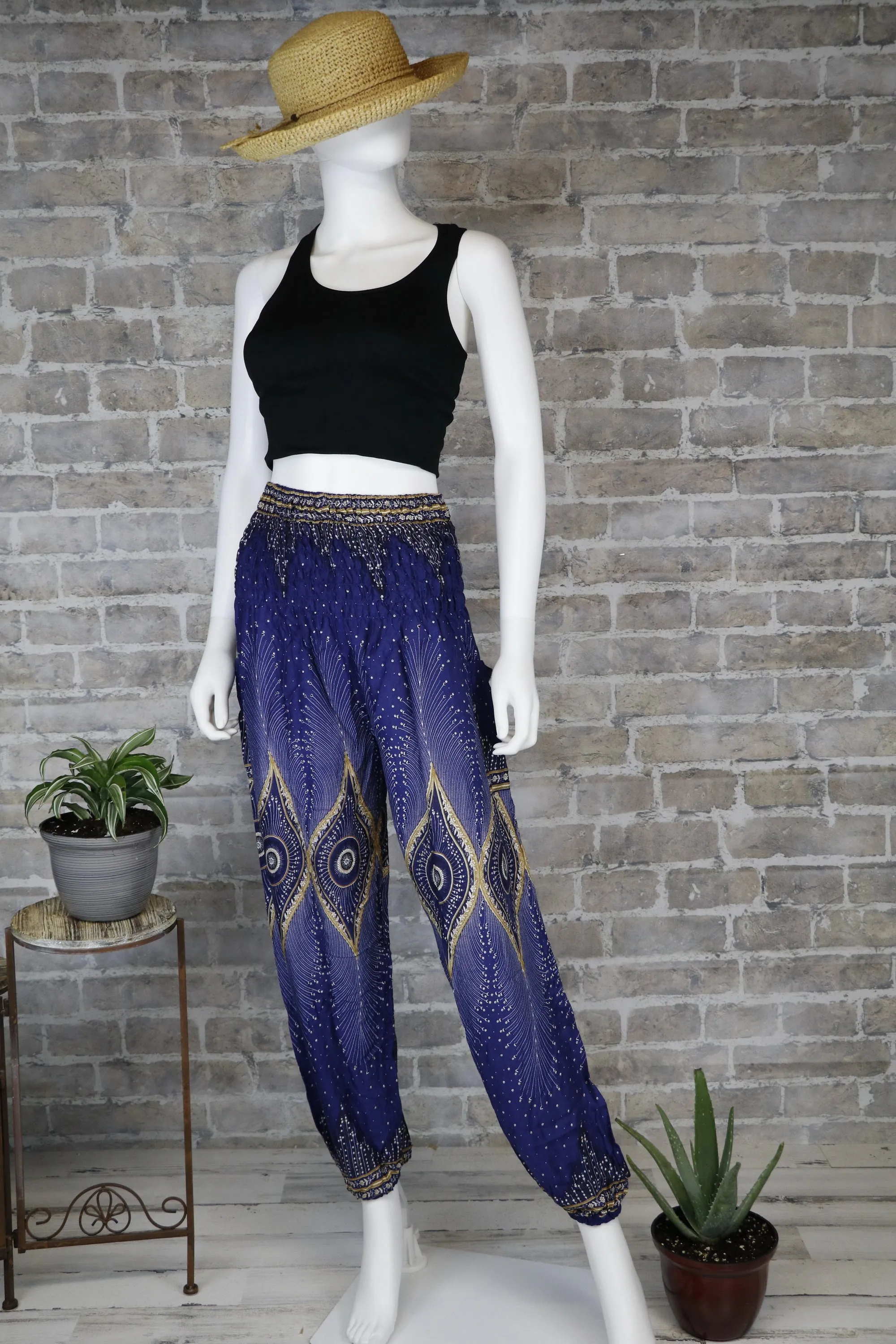 Peacock Harem Pants Women Baggy Summer Festival PJ04