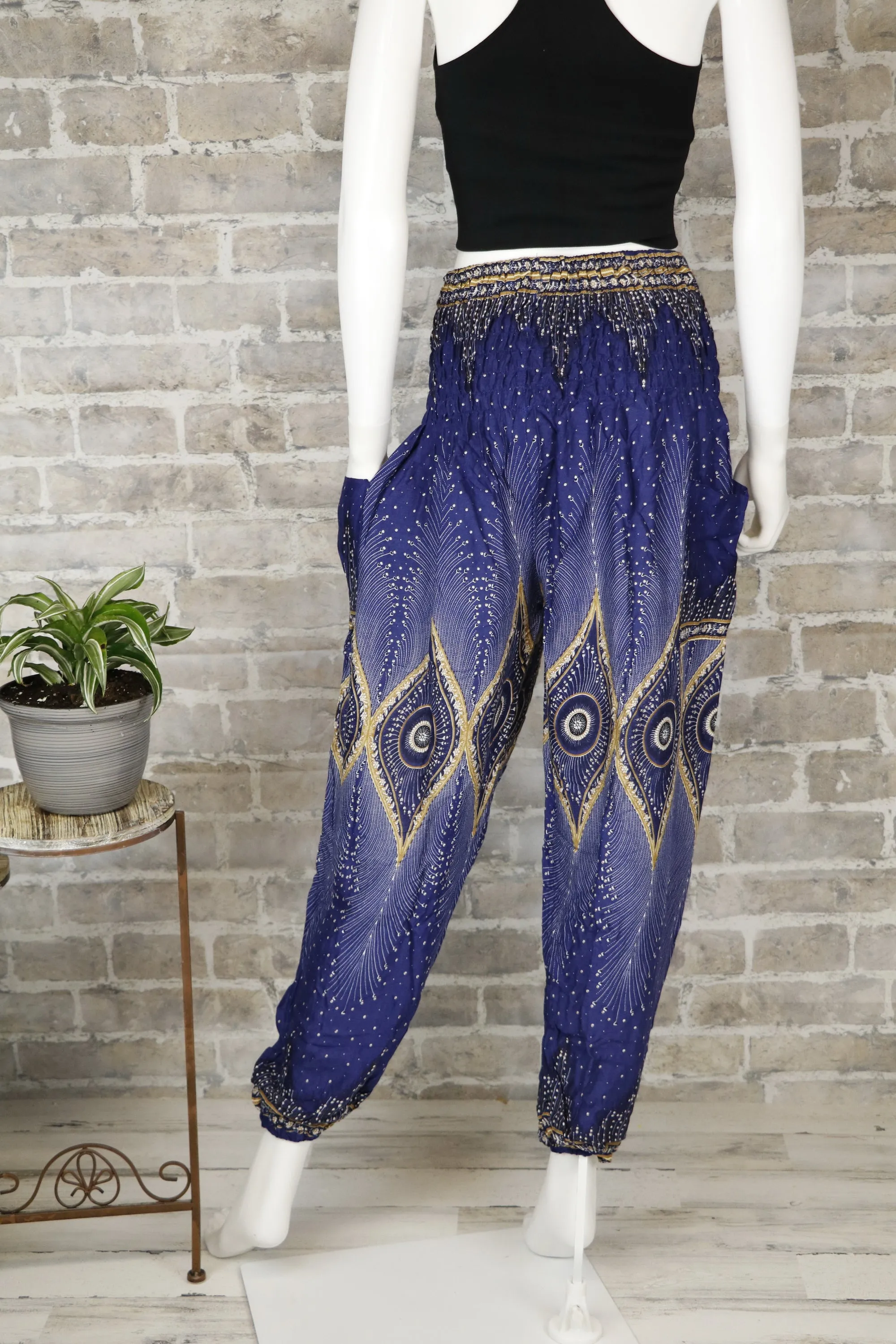 Peacock Harem Pants Women Baggy Summer Festival PJ04