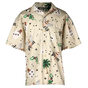 PIN UP BOWLING SHIRT SS / 0B84:IVORY MULTICOLOR