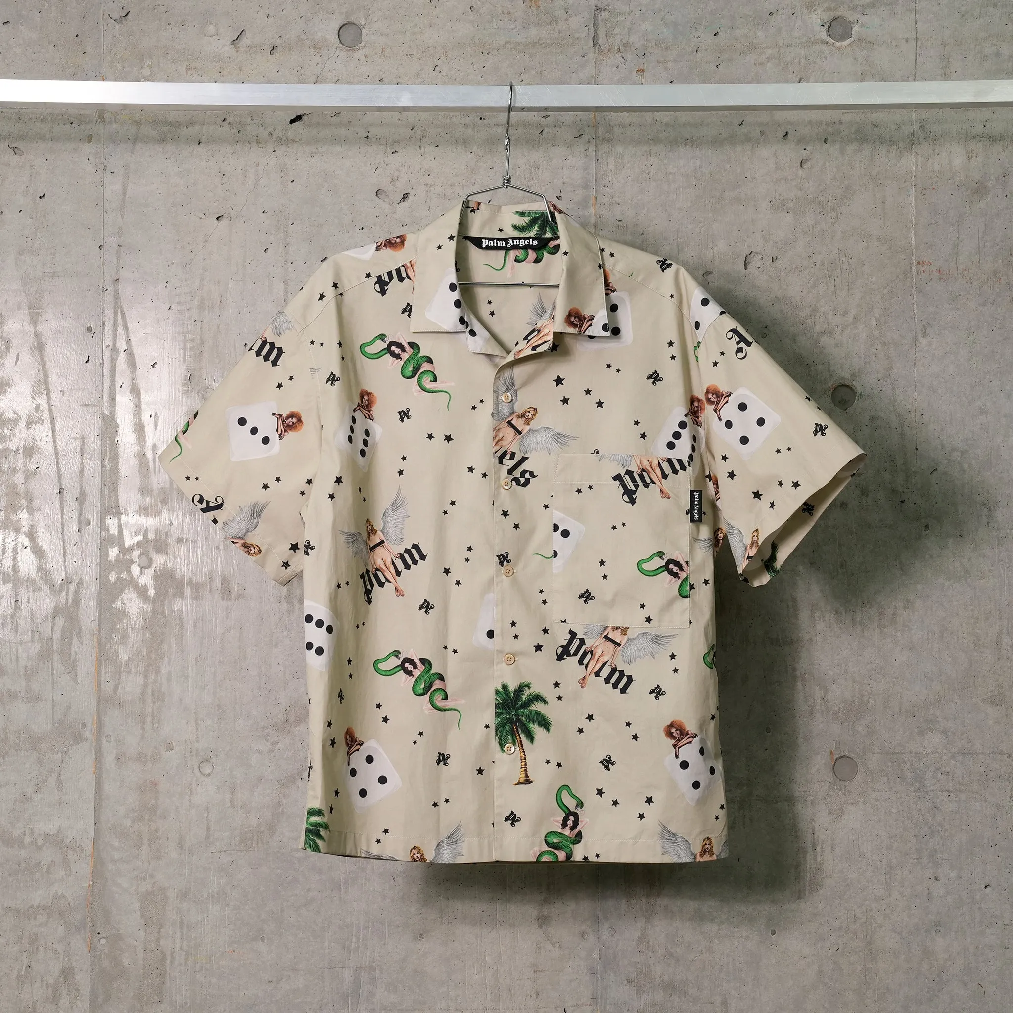 PIN UP BOWLING SHIRT SS / 0B84:IVORY MULTICOLOR