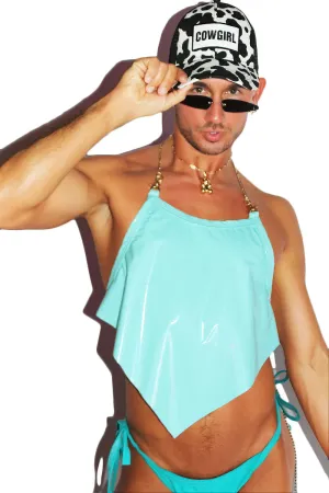 Plastic Fantastic Handkerchief Crop Tank- Blue