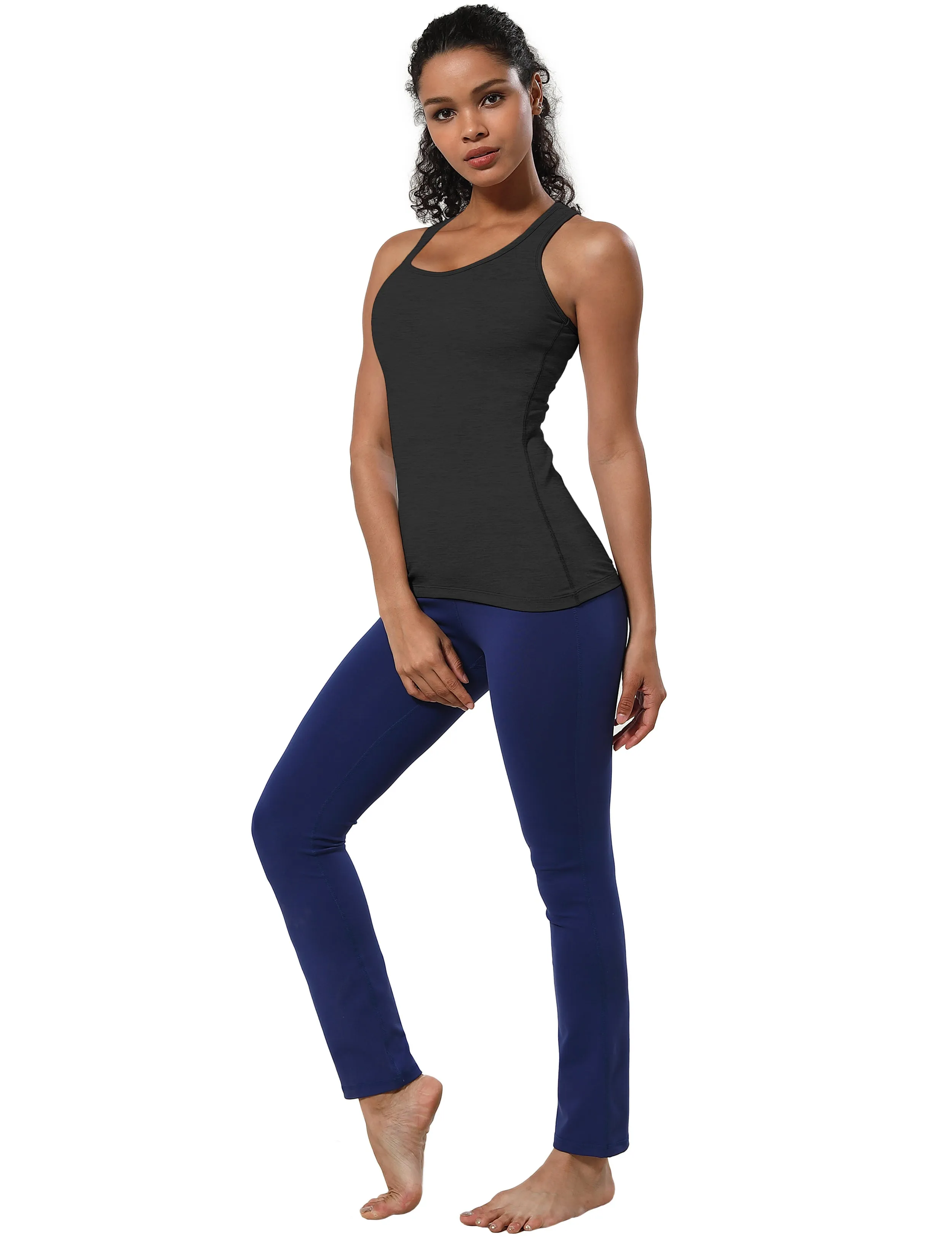 Racerback Athletic Tank Tops heathercharcoal_Running