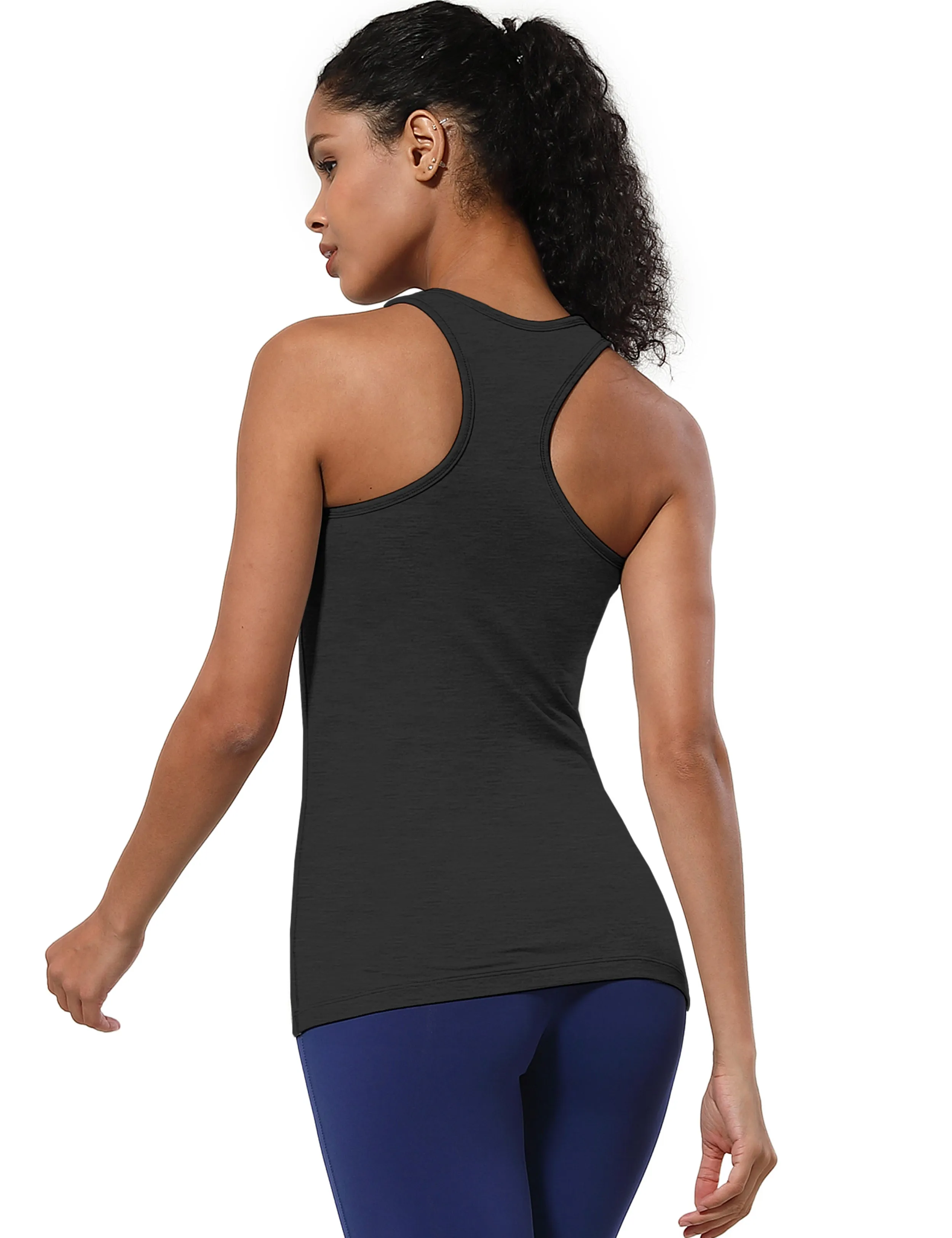 Racerback Athletic Tank Tops heathercharcoal_Running