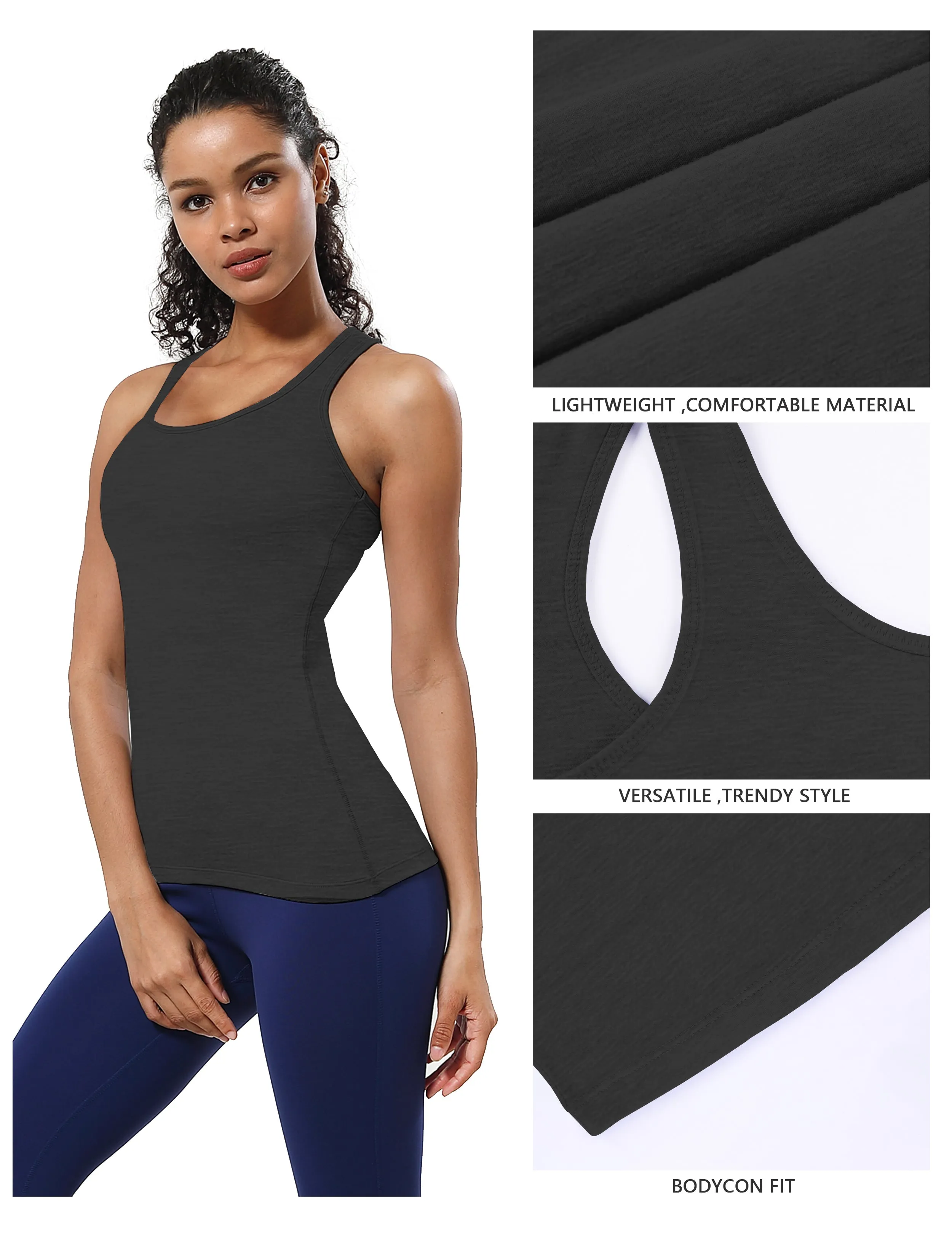 Racerback Athletic Tank Tops heathercharcoal_Running